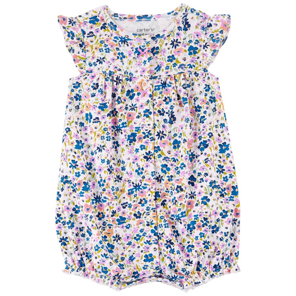 Carters Girls 0-9 Months 1-Piece Floral Romper