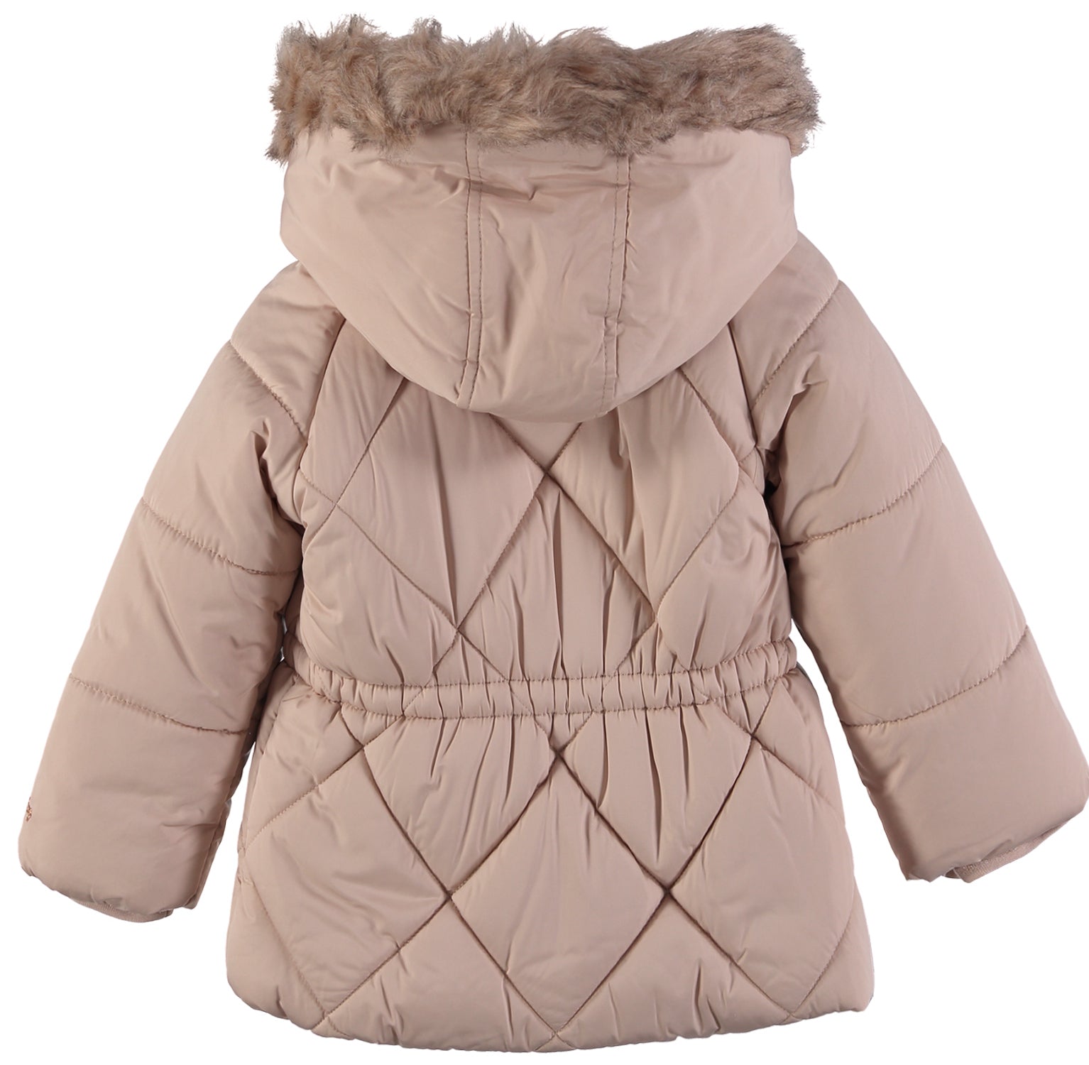 London Fog Girls 2T-4T Quilt Fur Hood Jacket