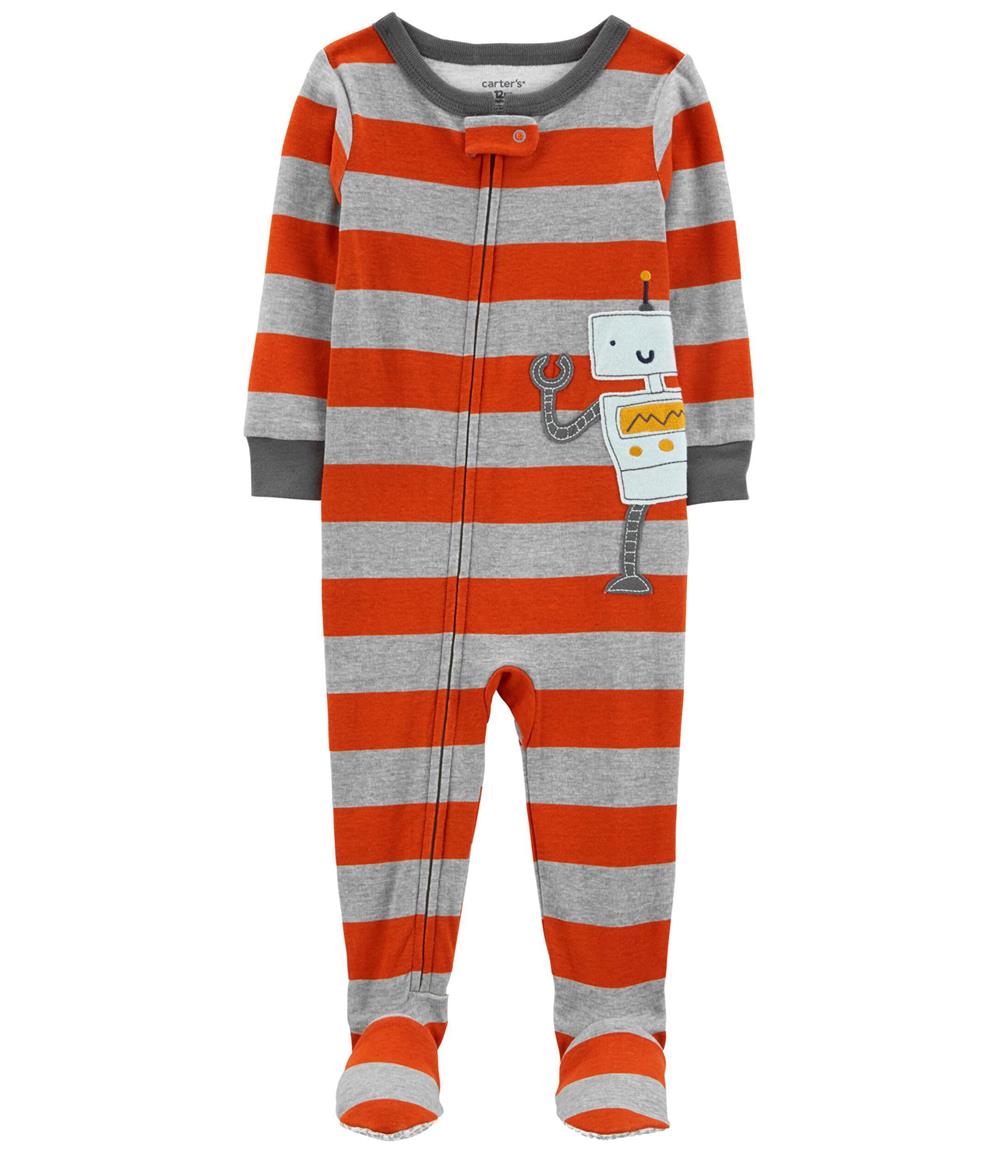 Carters Boys 12-24 Months 1-Piece Robot 100% Snug Fit Cotton Footie PJs