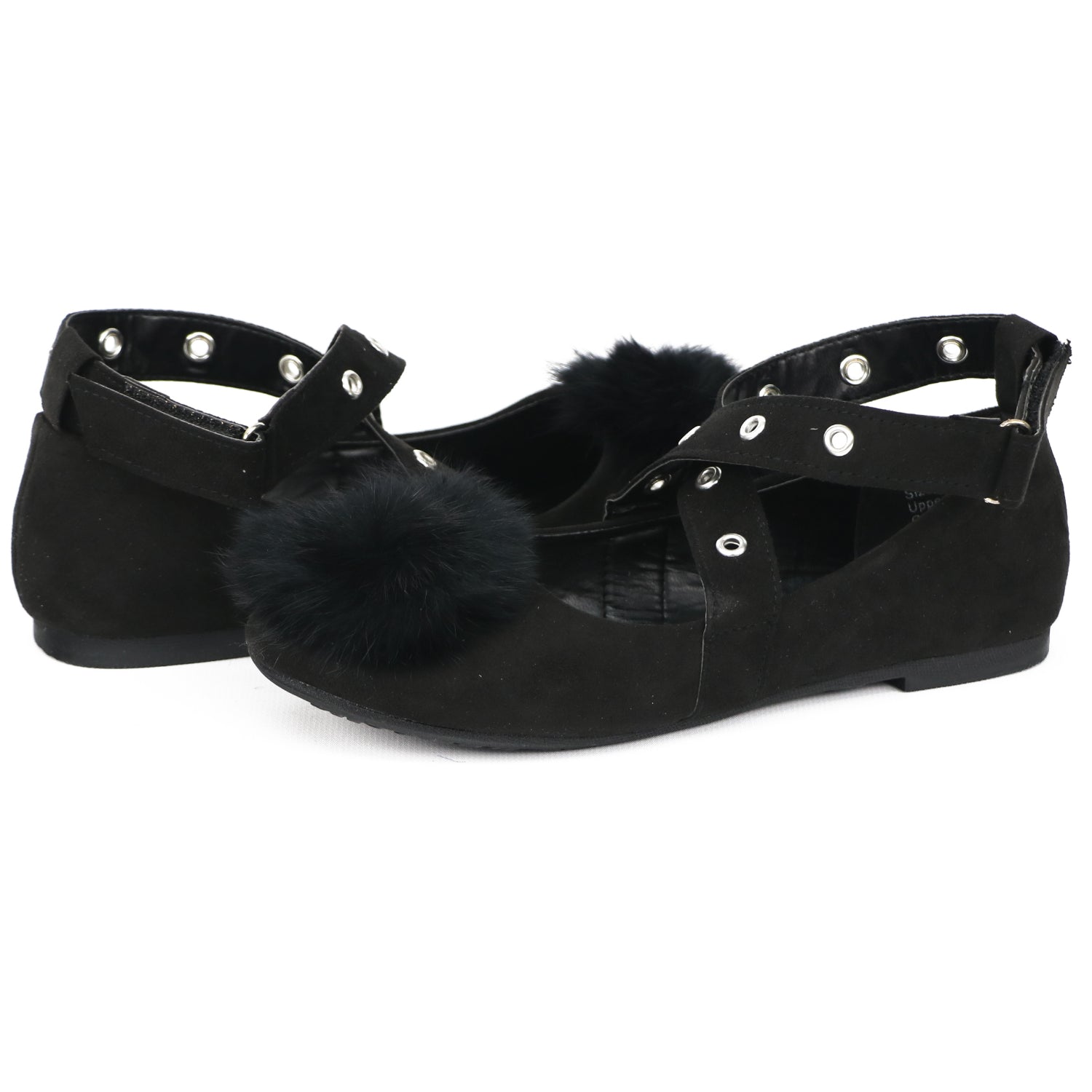 Olivia Miller Girls 11-5 Ballet Flats with Pom-Pom