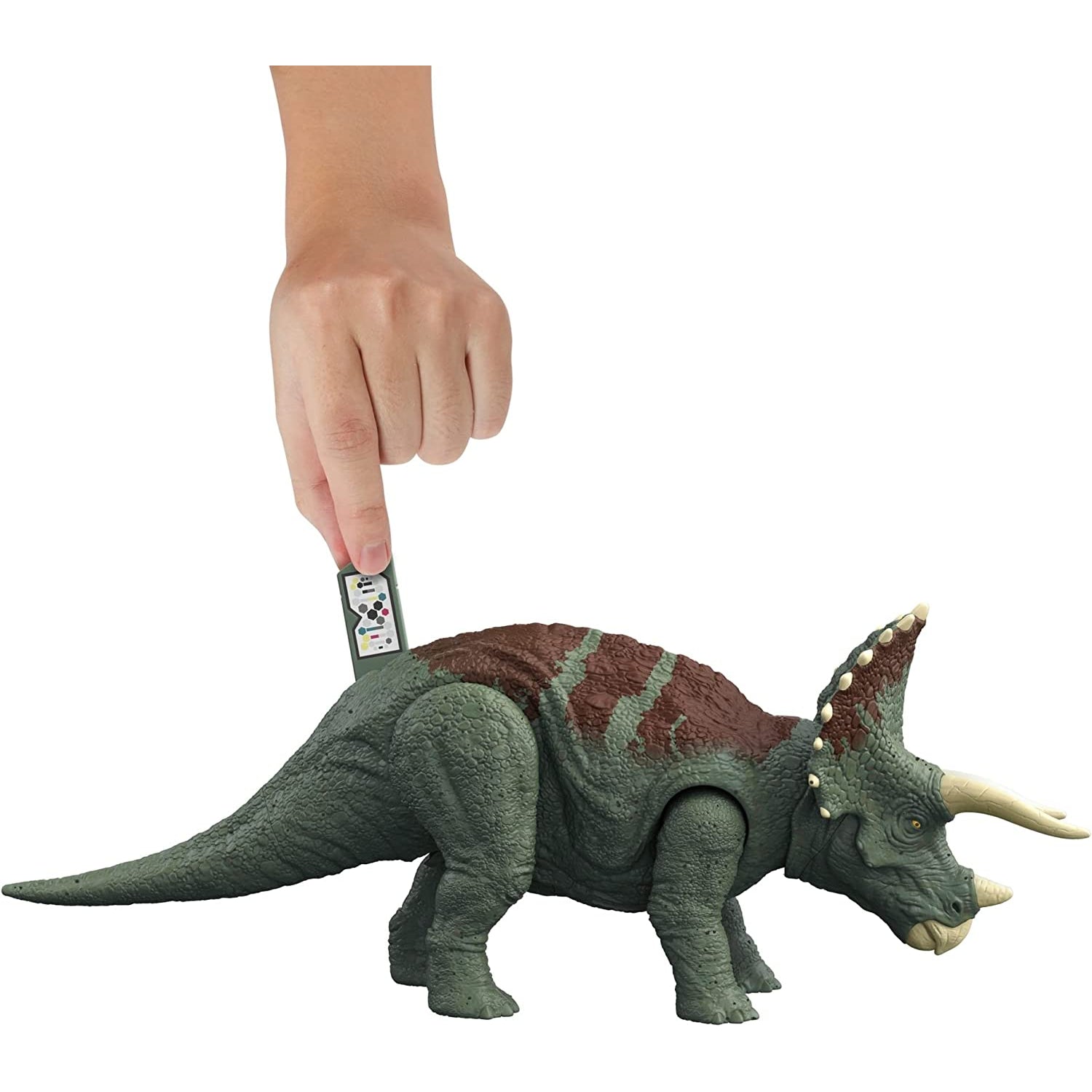 Mattel Jurassic World Dominion Roar Strikers Triceratops Dinosaur Action Figure with Roaring Sound a