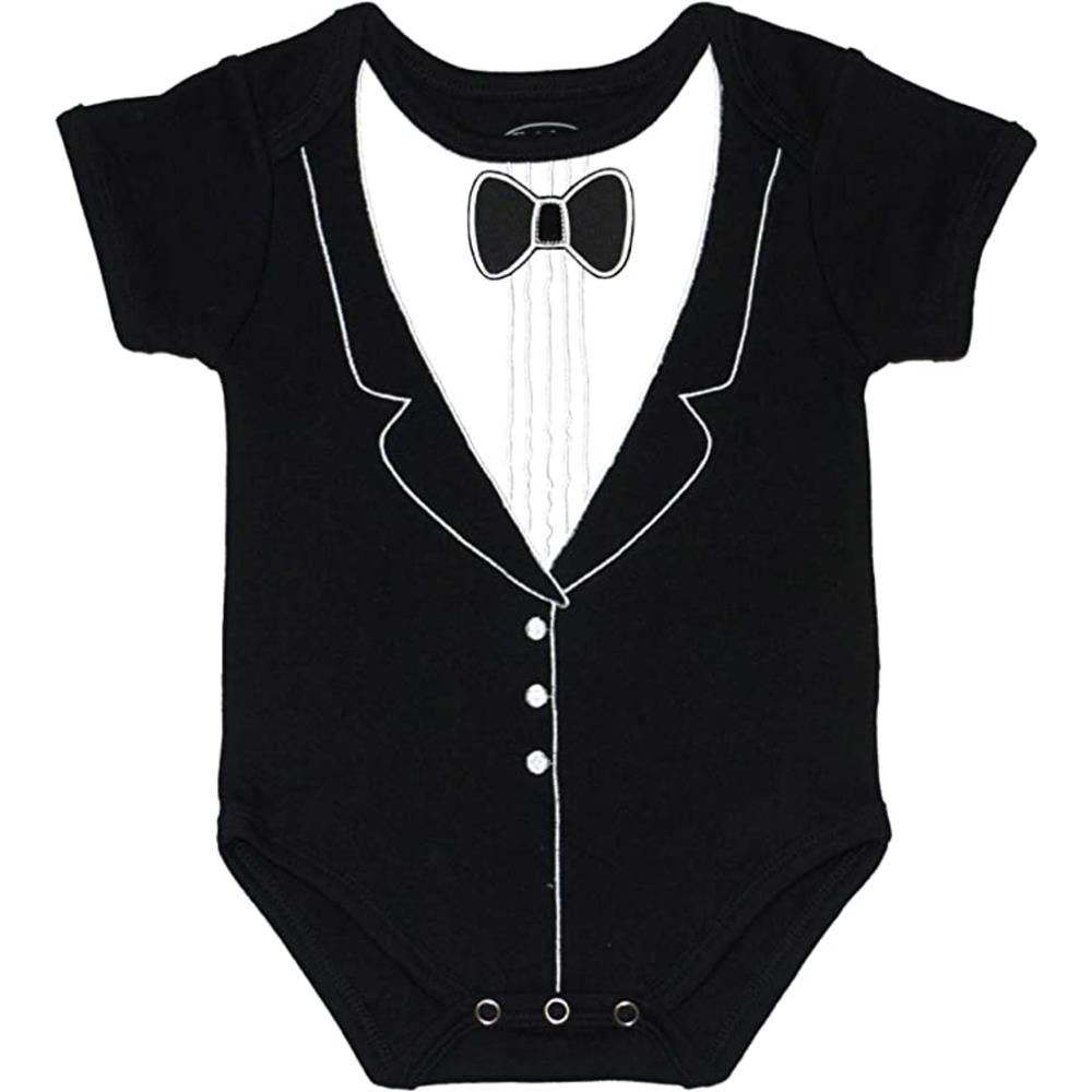 Frenchie Mini Couture Boys 0-24 Months Tuxedo Bodysuit