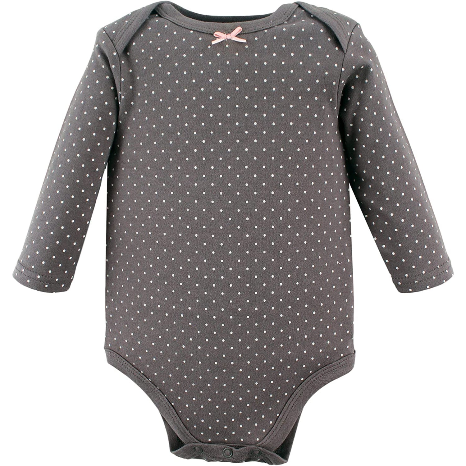 Hudson Baby Cotton Long-Sleeve Bodysuits, Basic Pink Gray Floral