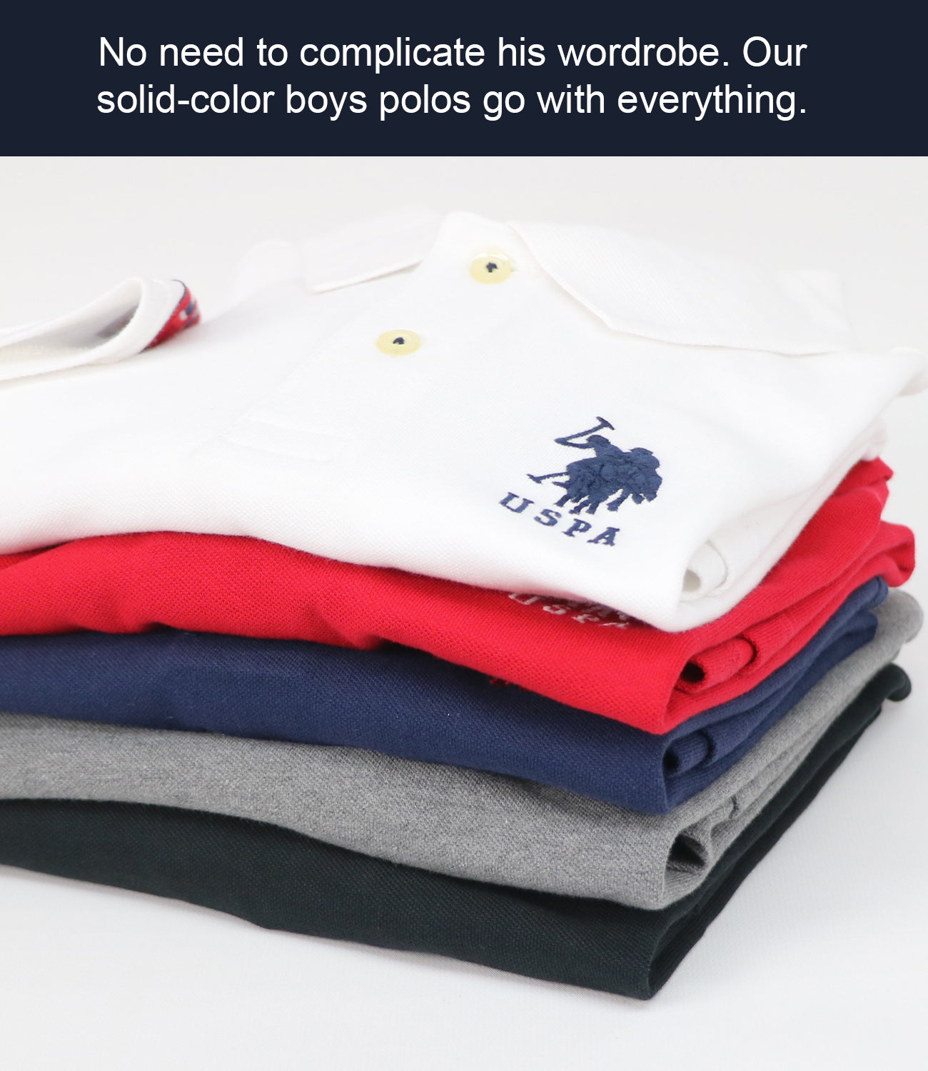 U.S. Polo Assn. Boys 8-20 Short-Sleeve Classic Polo Shirt with Big Pony Applique