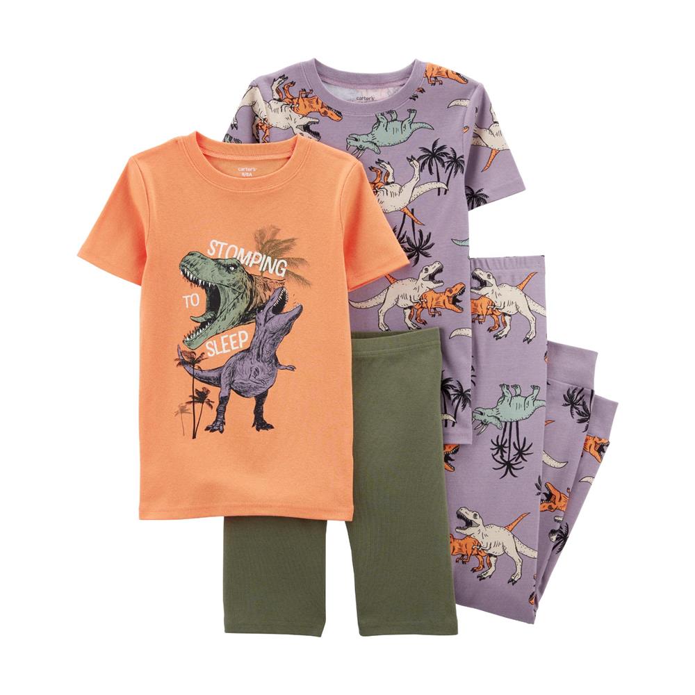 Carters Boys 4-18 4-Piece Dinosaur 100% Snug Fit Cotton PJs