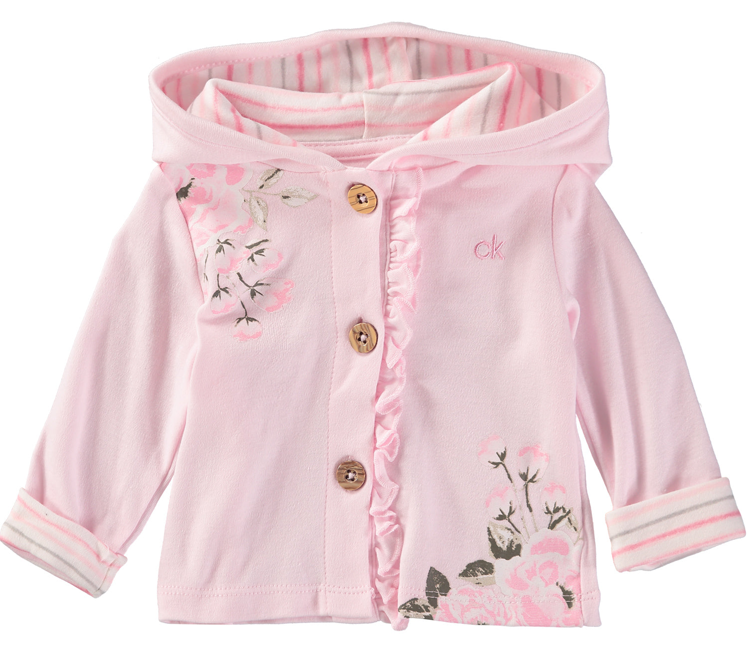 Calvin Klein Girls 0-9 Months 3-Piece Floral Jacket Set