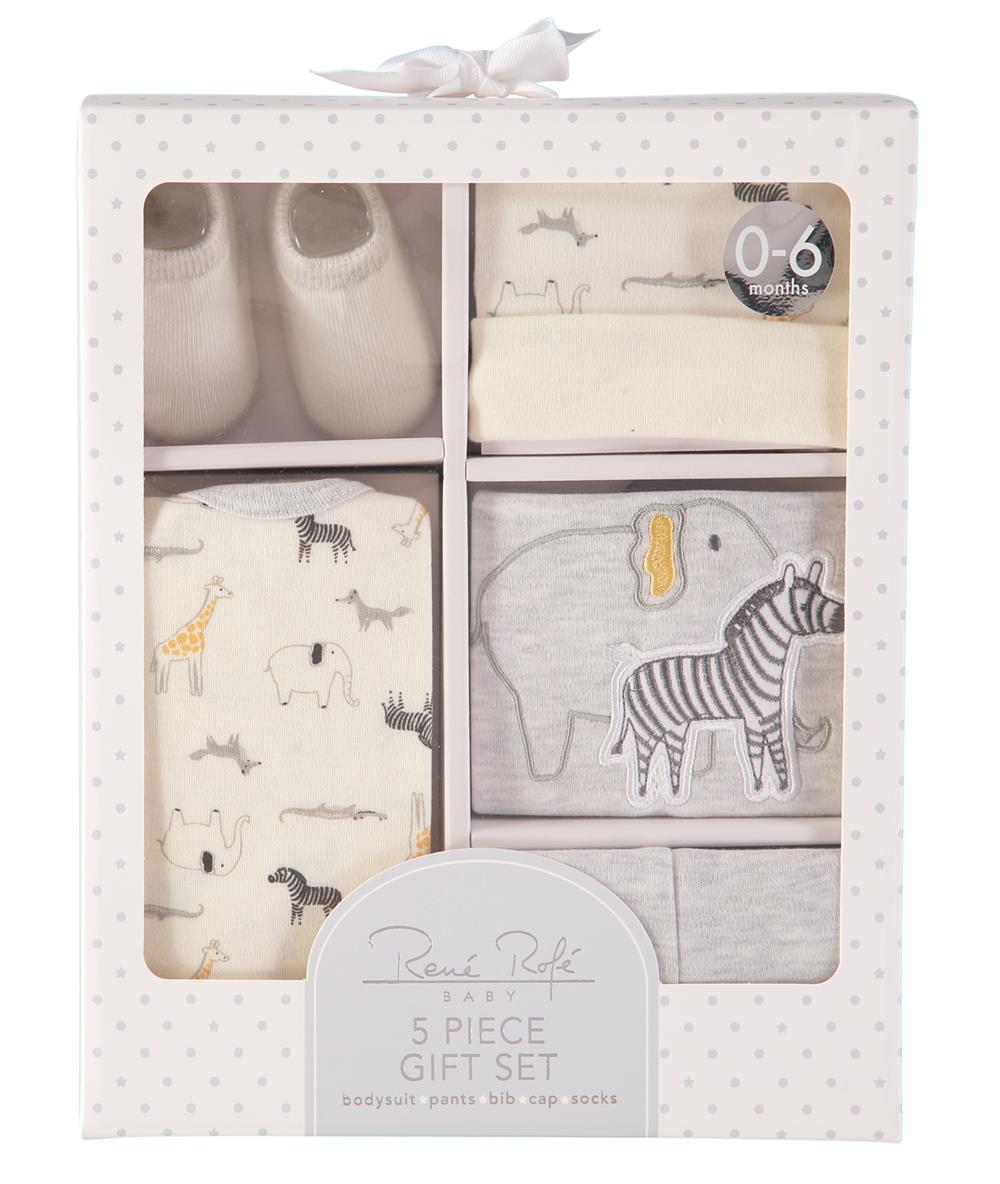 Rene Rofe Baby Boys and Baby Girls 0-9 Months 5-Piece Gift Box Set