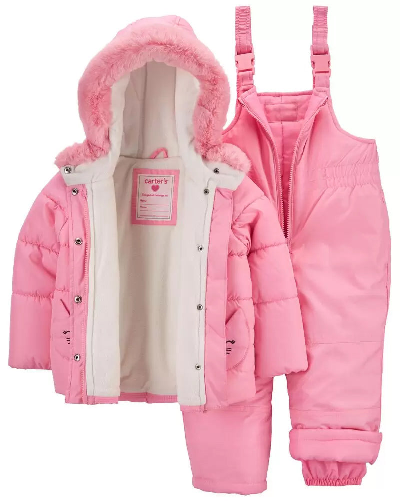 Carters Girls 2T-4T Kitty Snowsuit