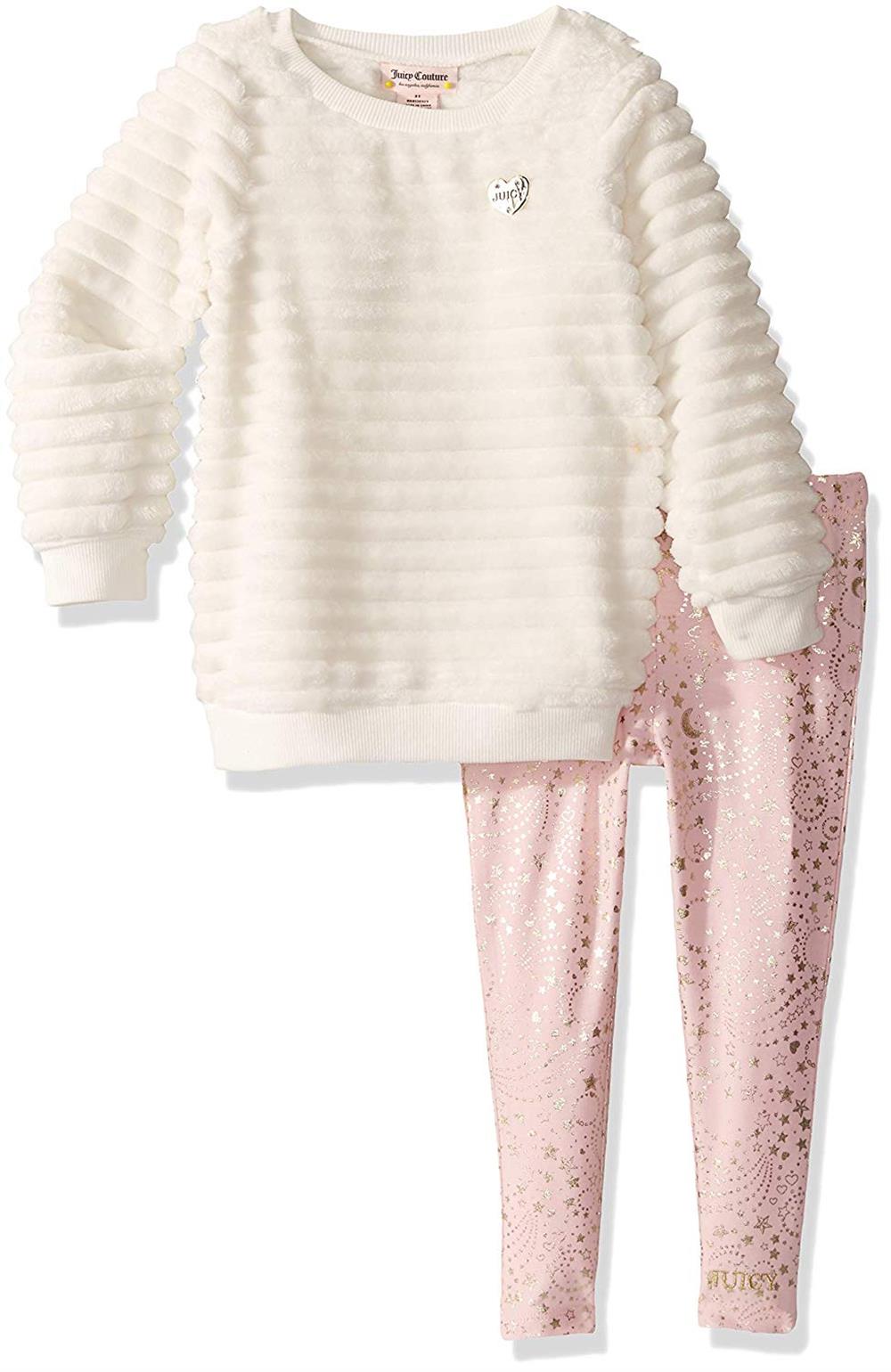 Juicy Couture Girls 2T-4T 2 Piece Fuzzy Legging Set