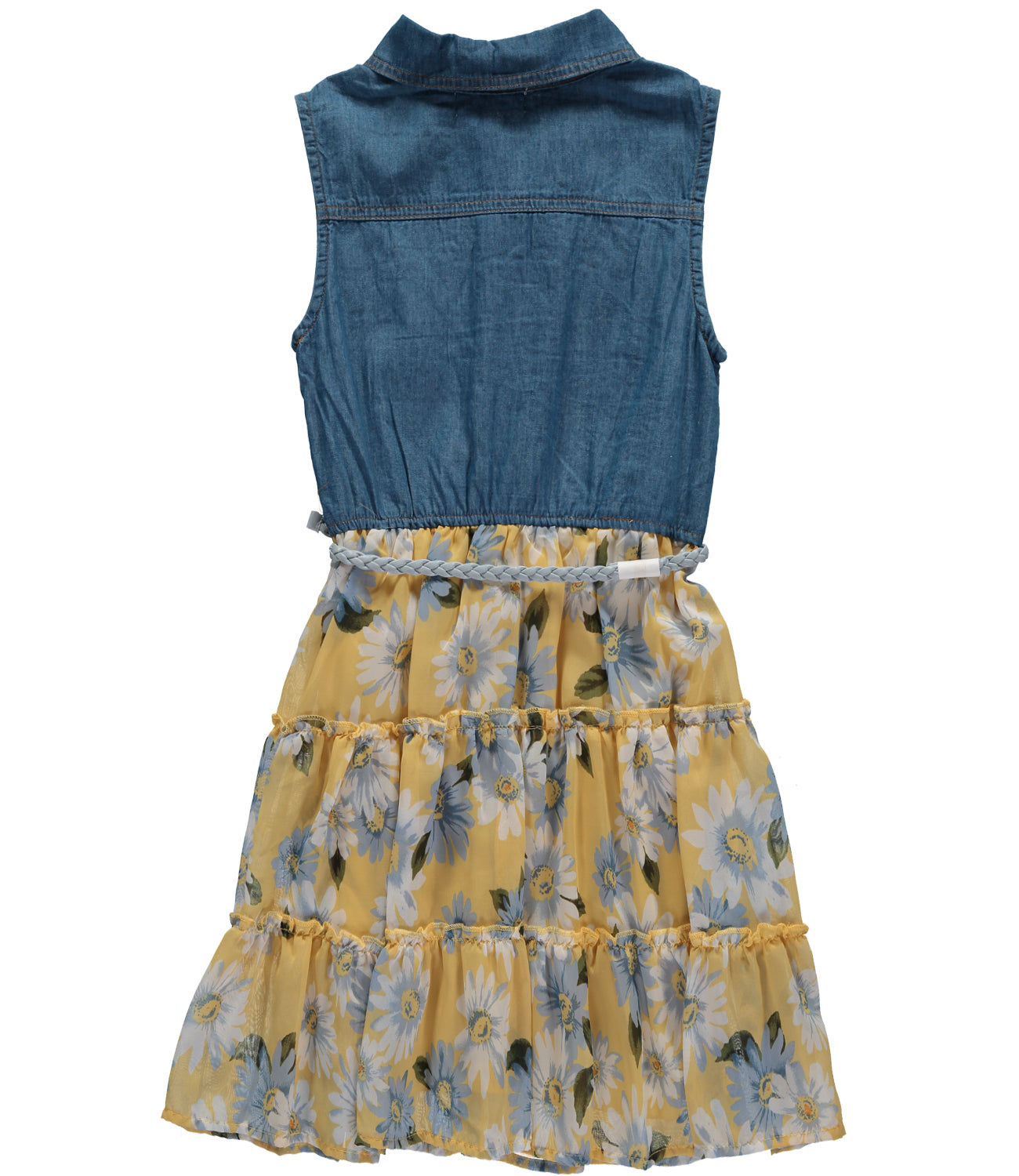 Beautees Girls 7-16 Sleeveless Denim Tulle Dress