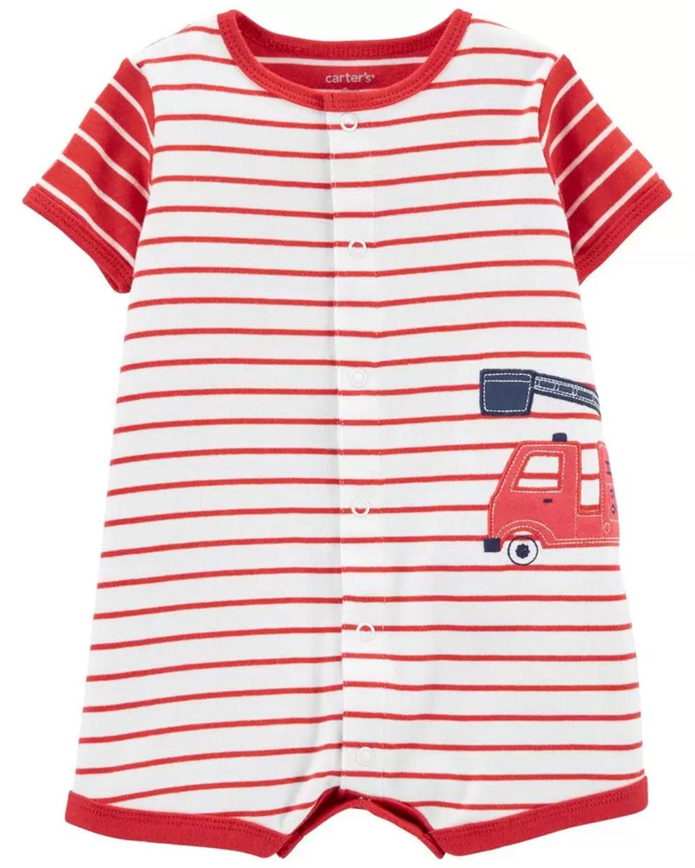 Carters Boys 0-24 Months Firetruck Snap-Up Romper