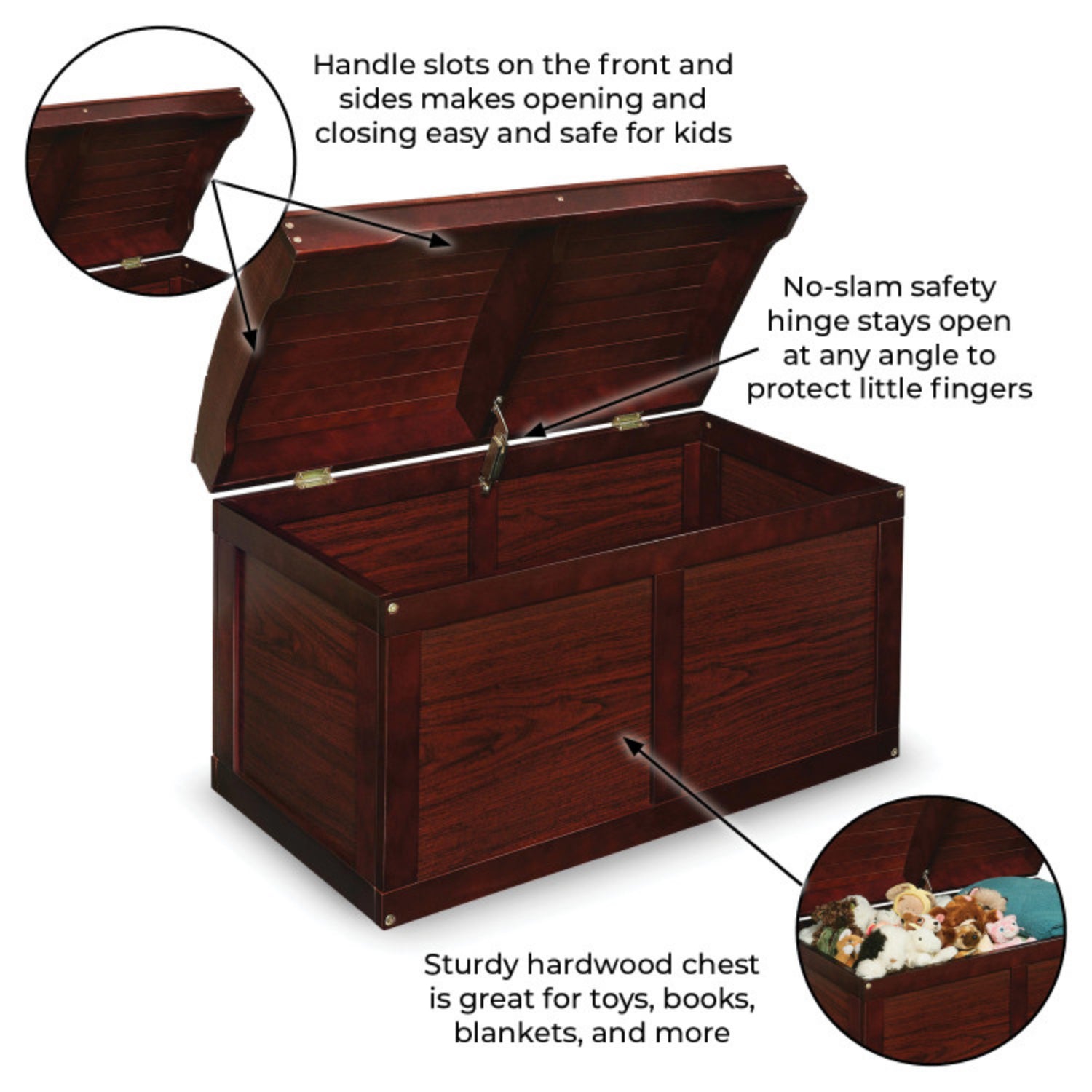 Badger Basket Hardwood Barrel Top Toy Chest – Cherry