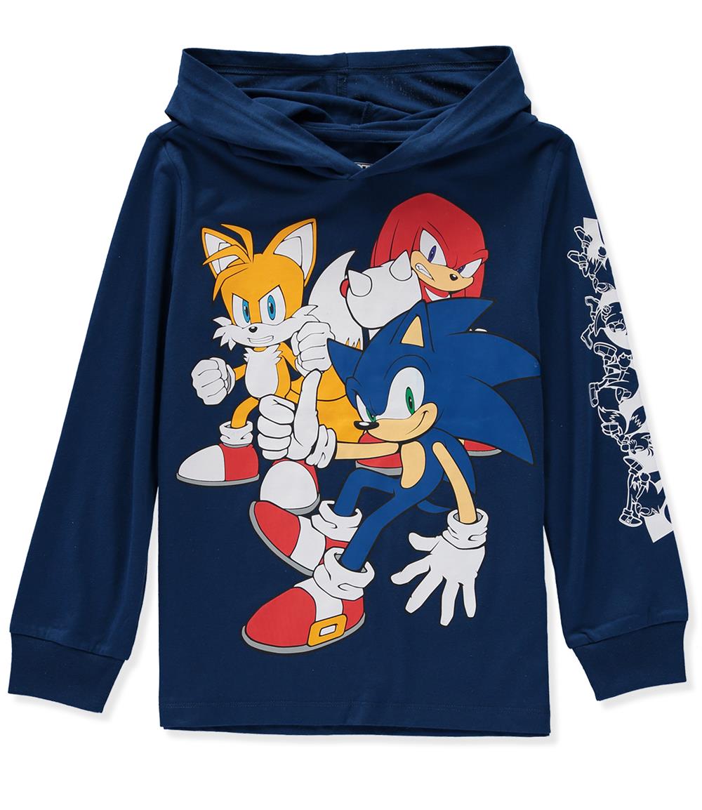 Sonic Boys 4-20 Long Sleeve Sonic and Friends Hooded T-Shirt