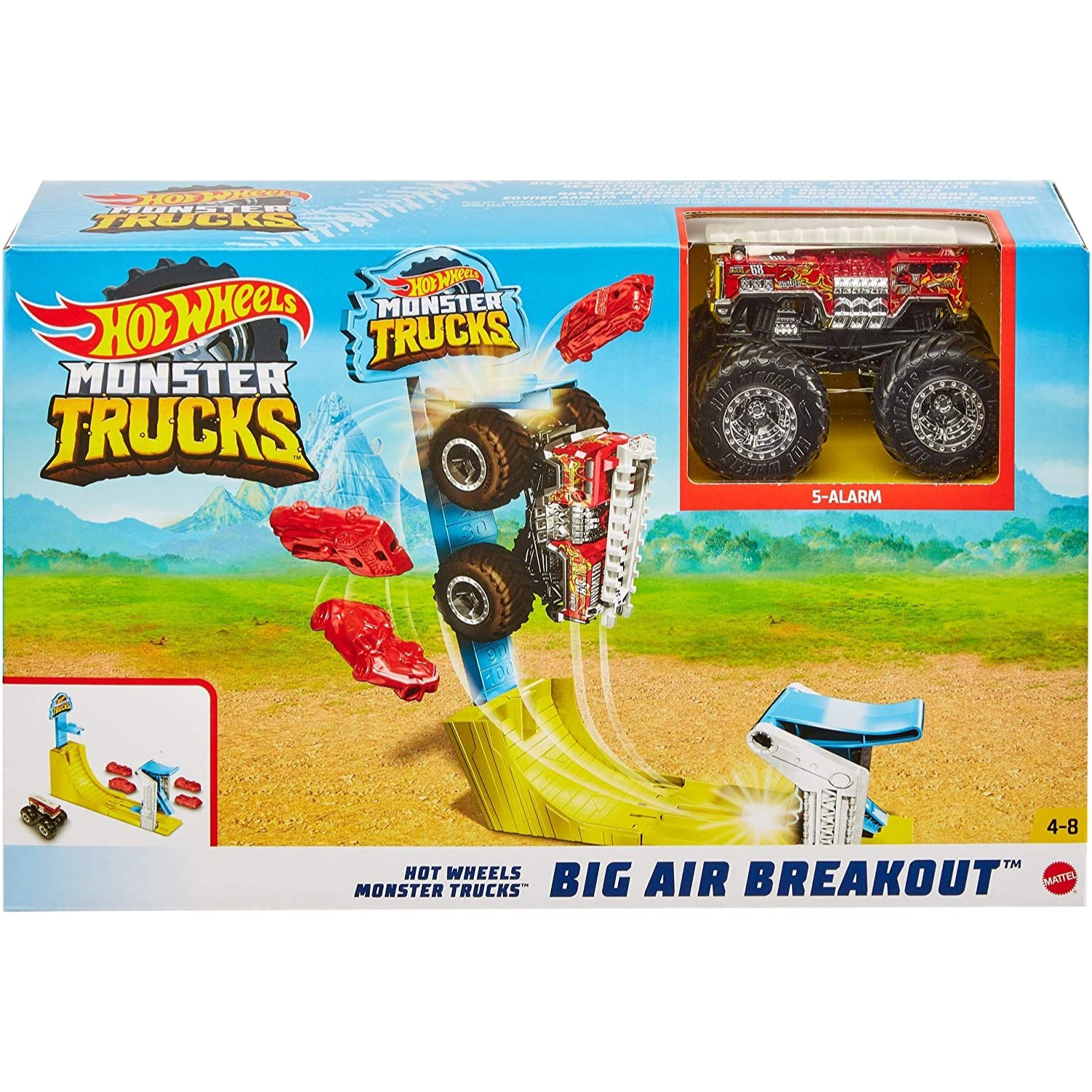 Mattel Hot Wheels Monster Trucks Big Air Breakout Playset