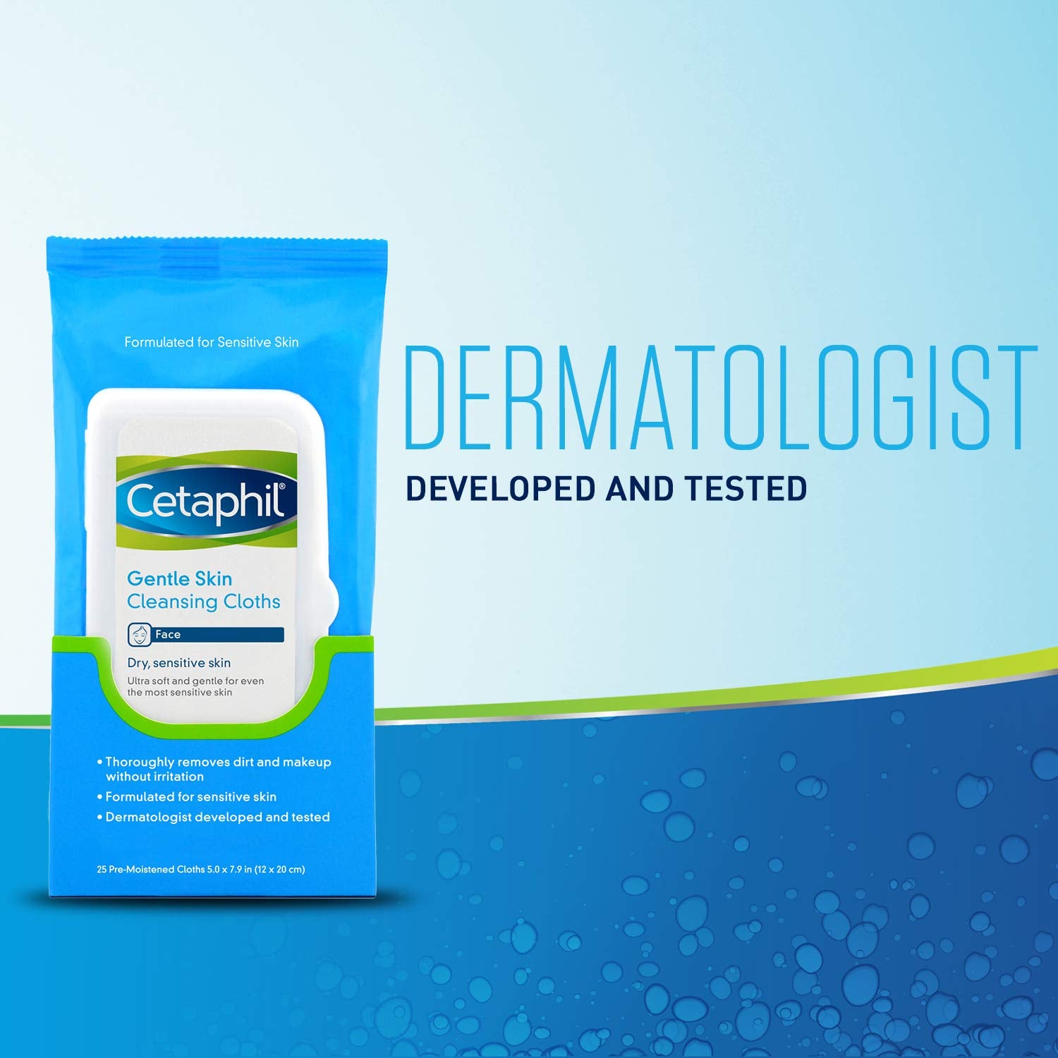 Cetaphil Gentle Skin Cleansing Cloths Wipes, 25 ct.