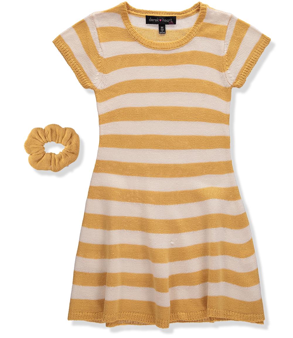 Derek Heart Girls 4-6X Sweater Dress with Matching Scrunchie