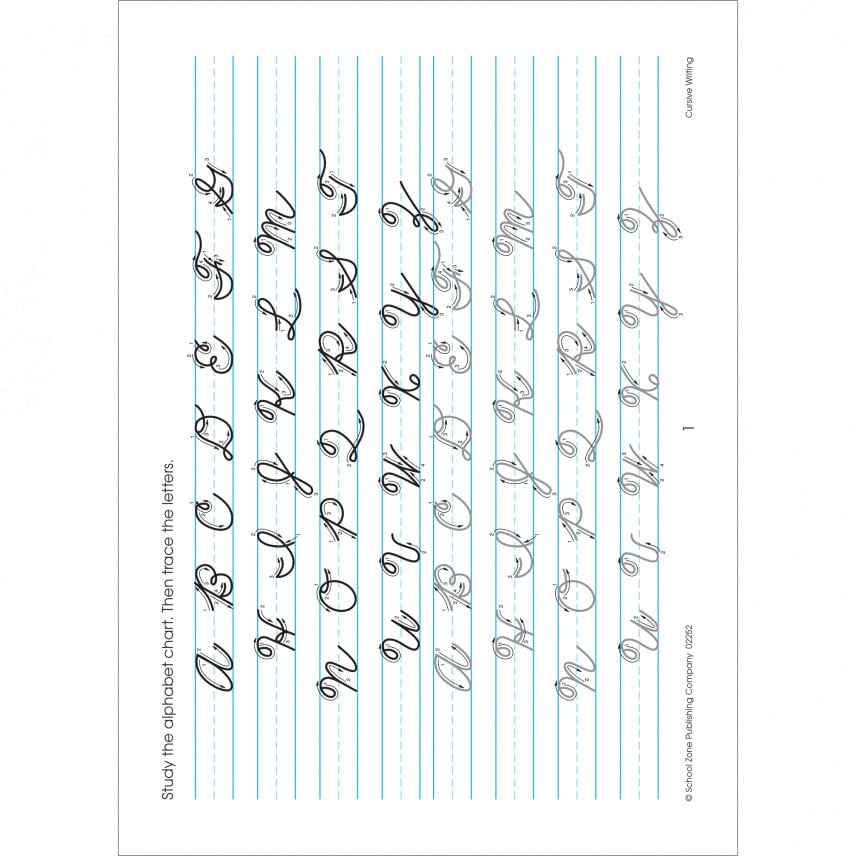 School Zone Cursive Writing Grades 3-4 Workbook