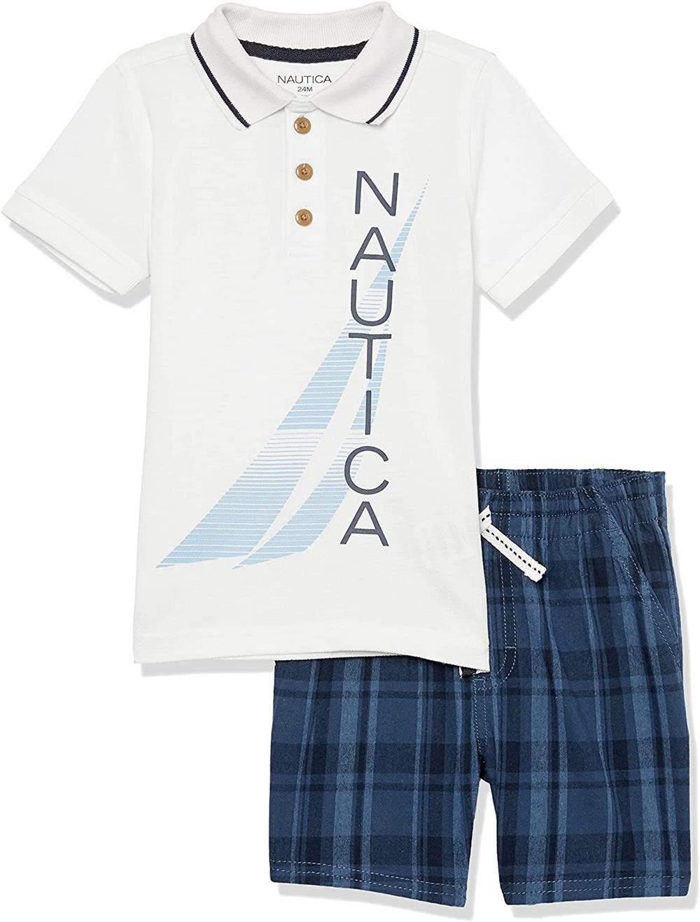 Nautica Boys 2T-4T Sail Polo Short Set