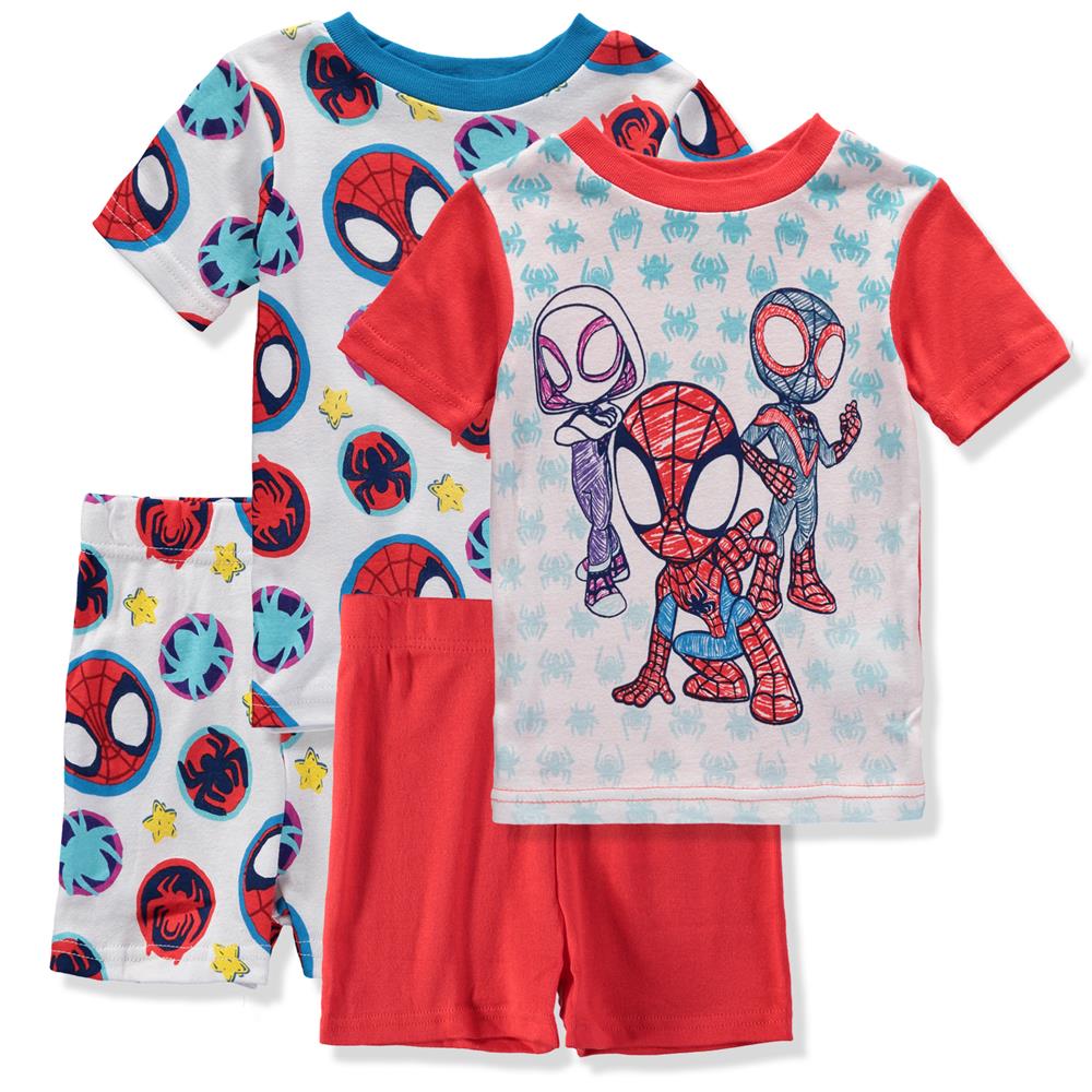 Marvel Boys 2T-4T Spidey and His Amazon Friends 4-Piece Cotton Pajama Set