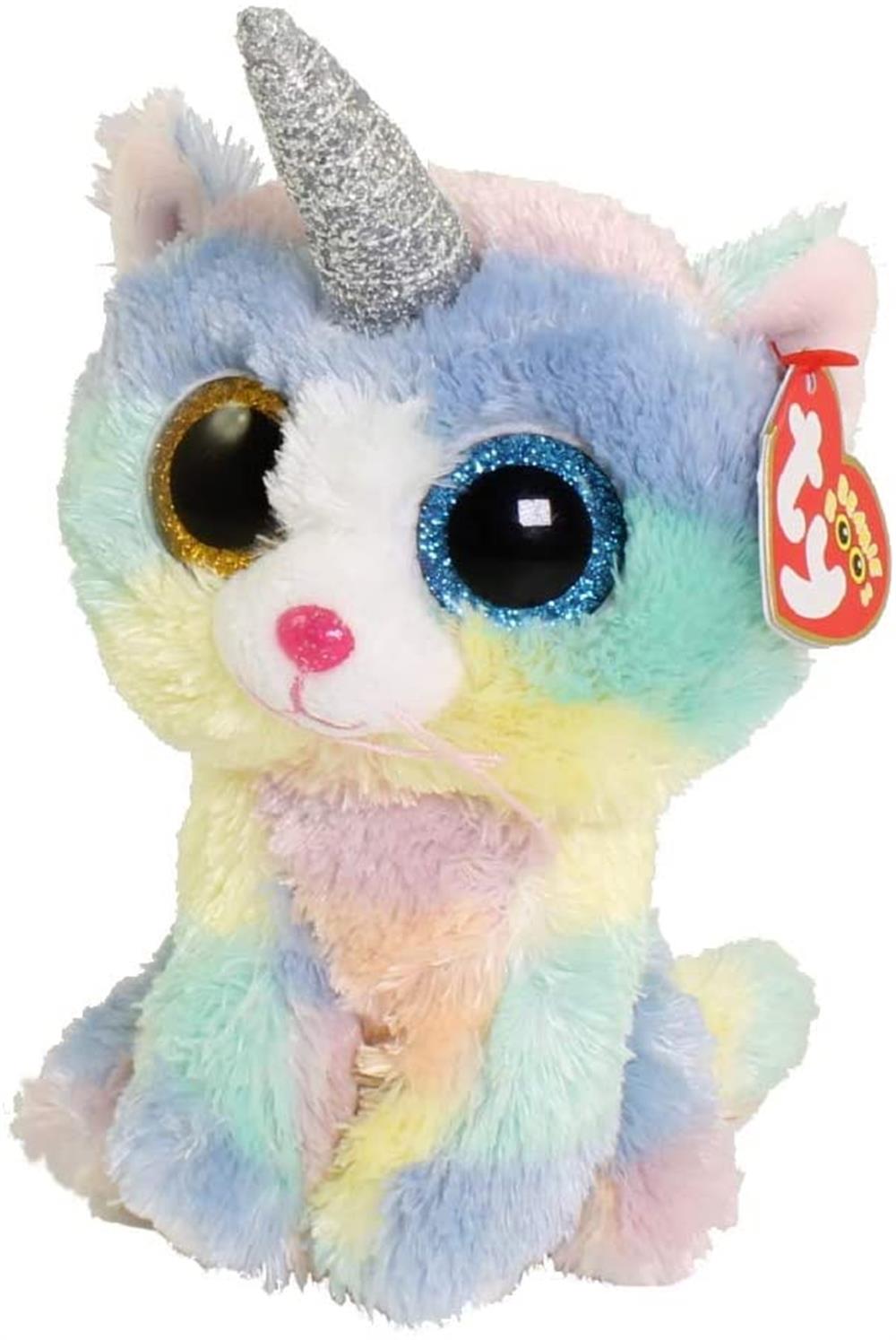 TY Heather Cat With Horn Beanie Boo-Medium