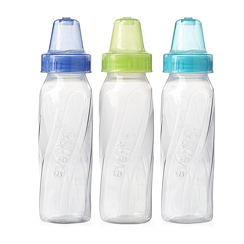 Evenflo Feeding Classic Plastic Baby Bottles, Color, 3 Pack - 8 oz