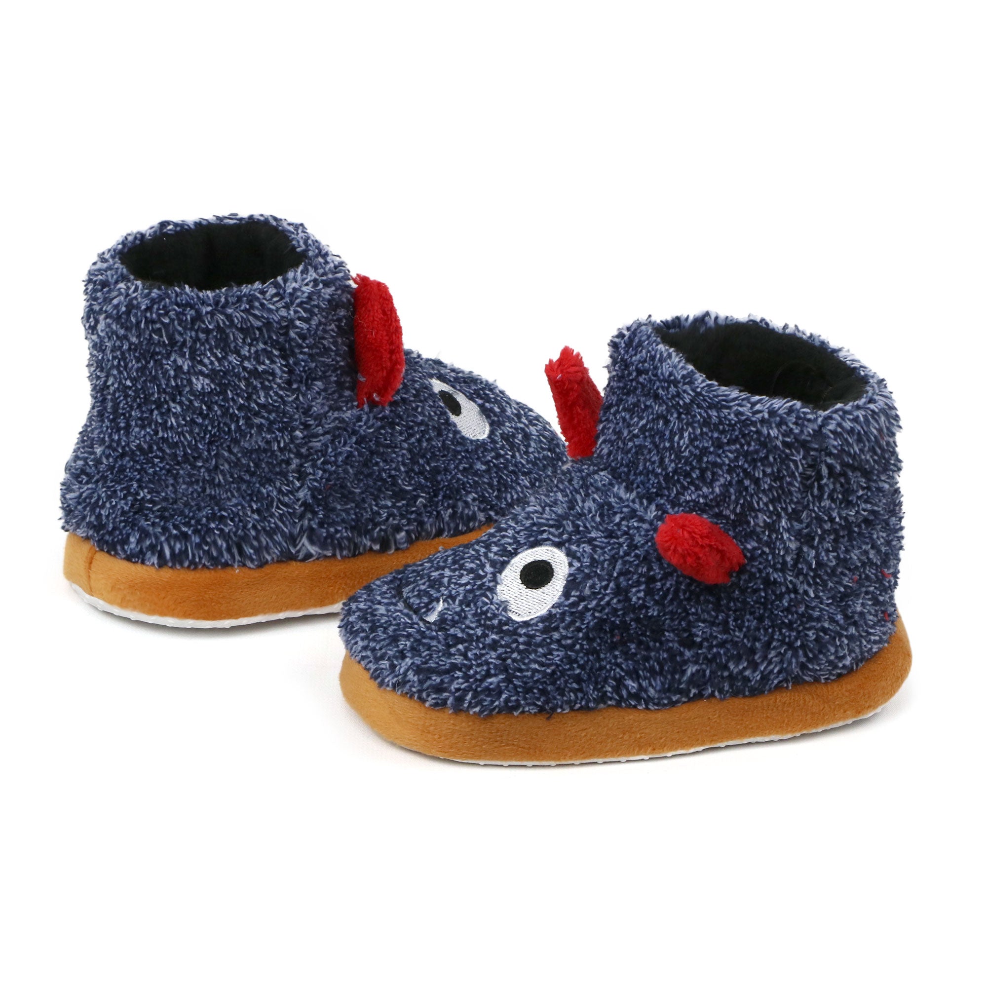 Zac & Evan Boys 2T-4T Plush Animal Slipper