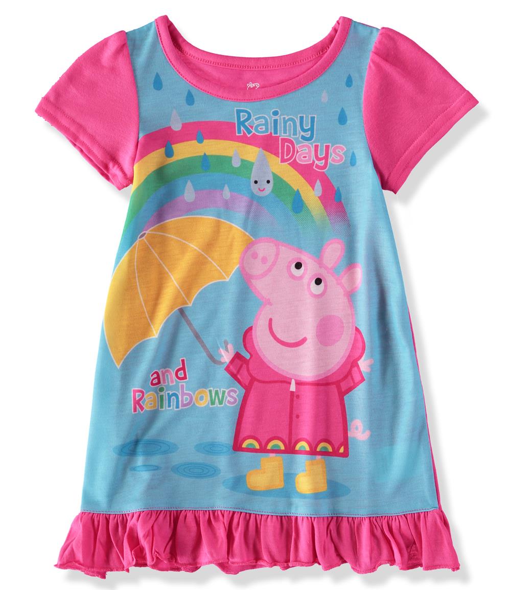 Peppa Pig Girls 2T-4T ''Rainy Days & Rainbows'' Nightgown