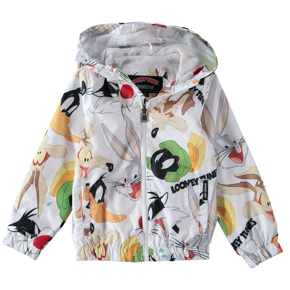 Members Only 2-16 Looney Tunes Zip-Up Hooded Windbreaker Jacket