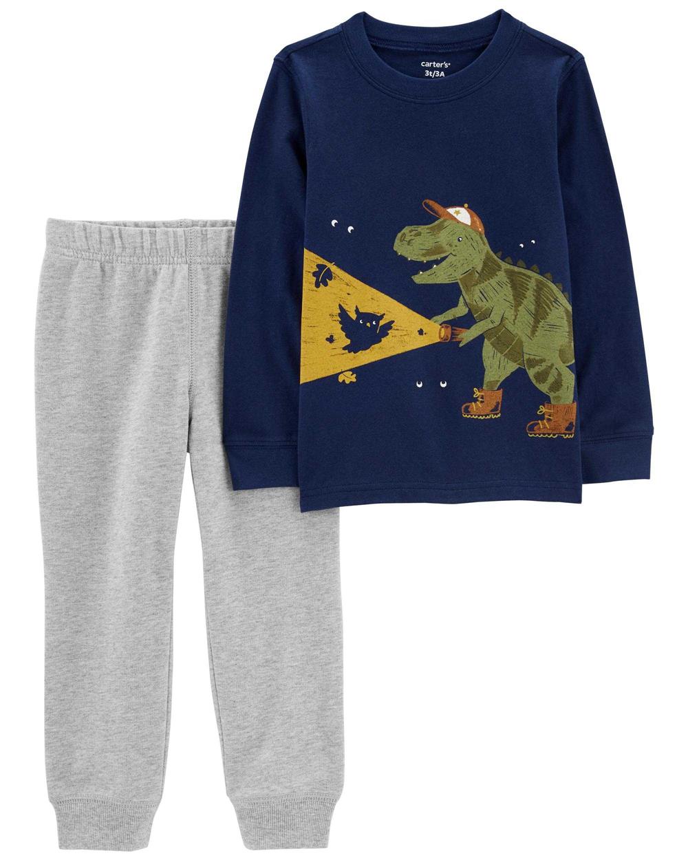 Carters Boys 2T-5T 2-Piece Dinosaur Jersey Tee & Jogger Set