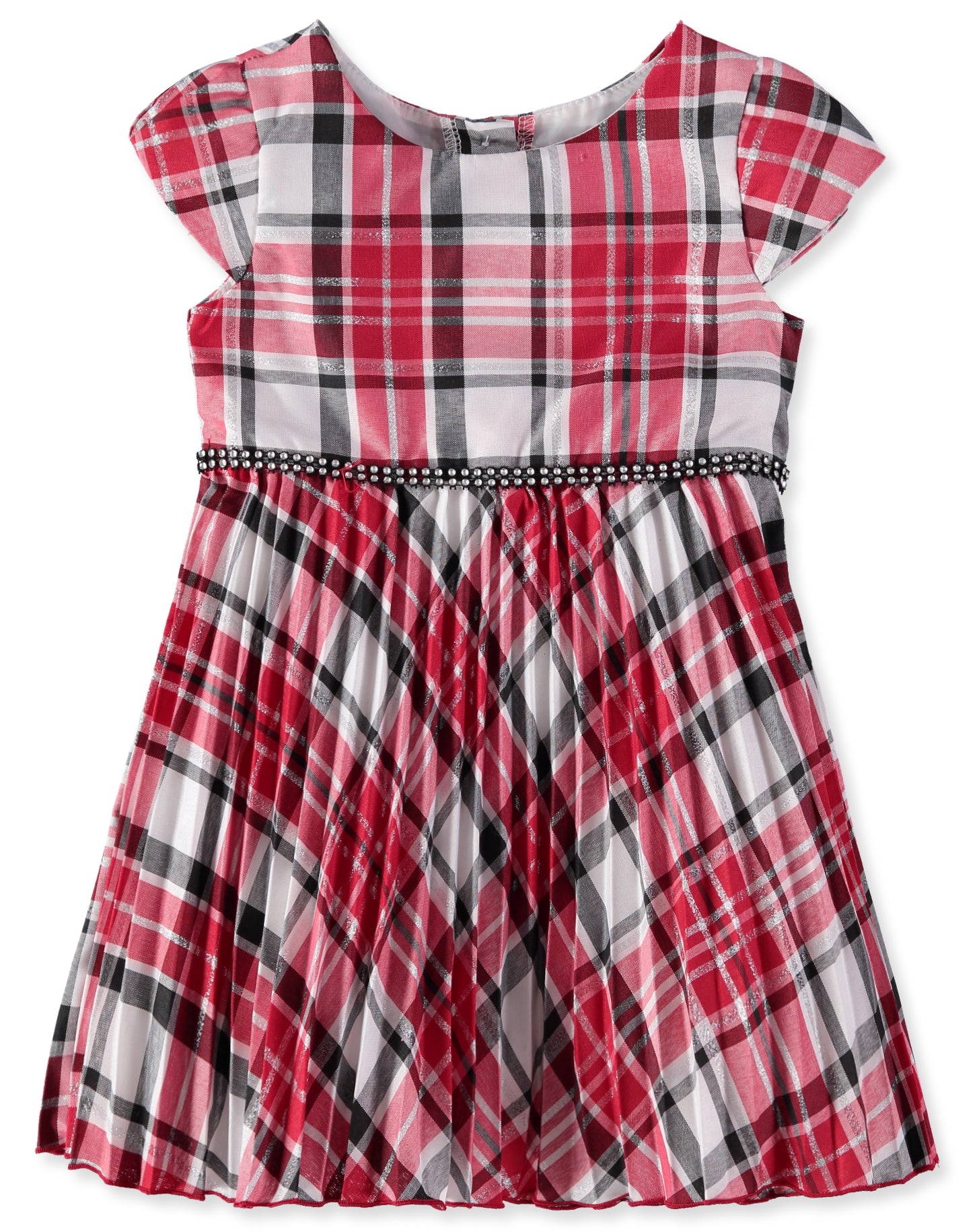 Youngland Girls 2-4T Shrug Plaid Pleated Dress