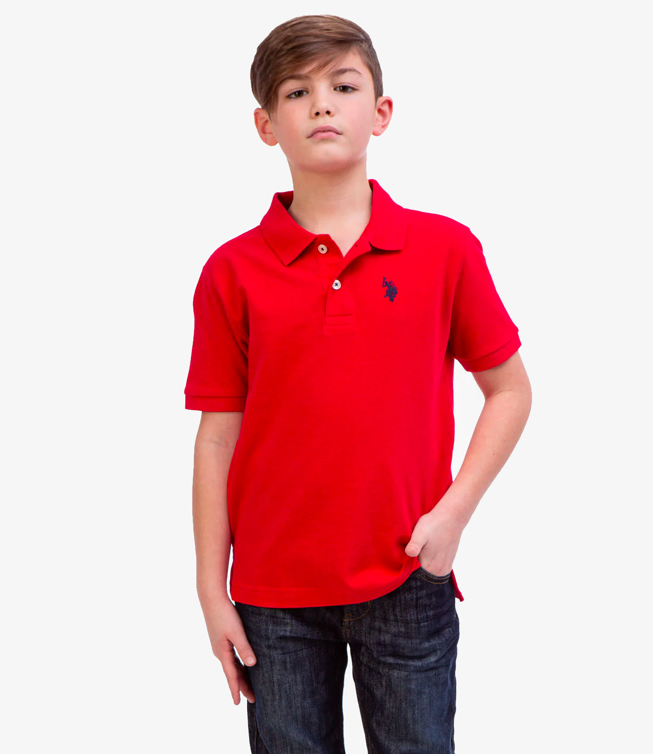 U.S. Polo Assn. Boys 4-20 Short-Sleeve Classic Polo Shirt with Small Pony Applique