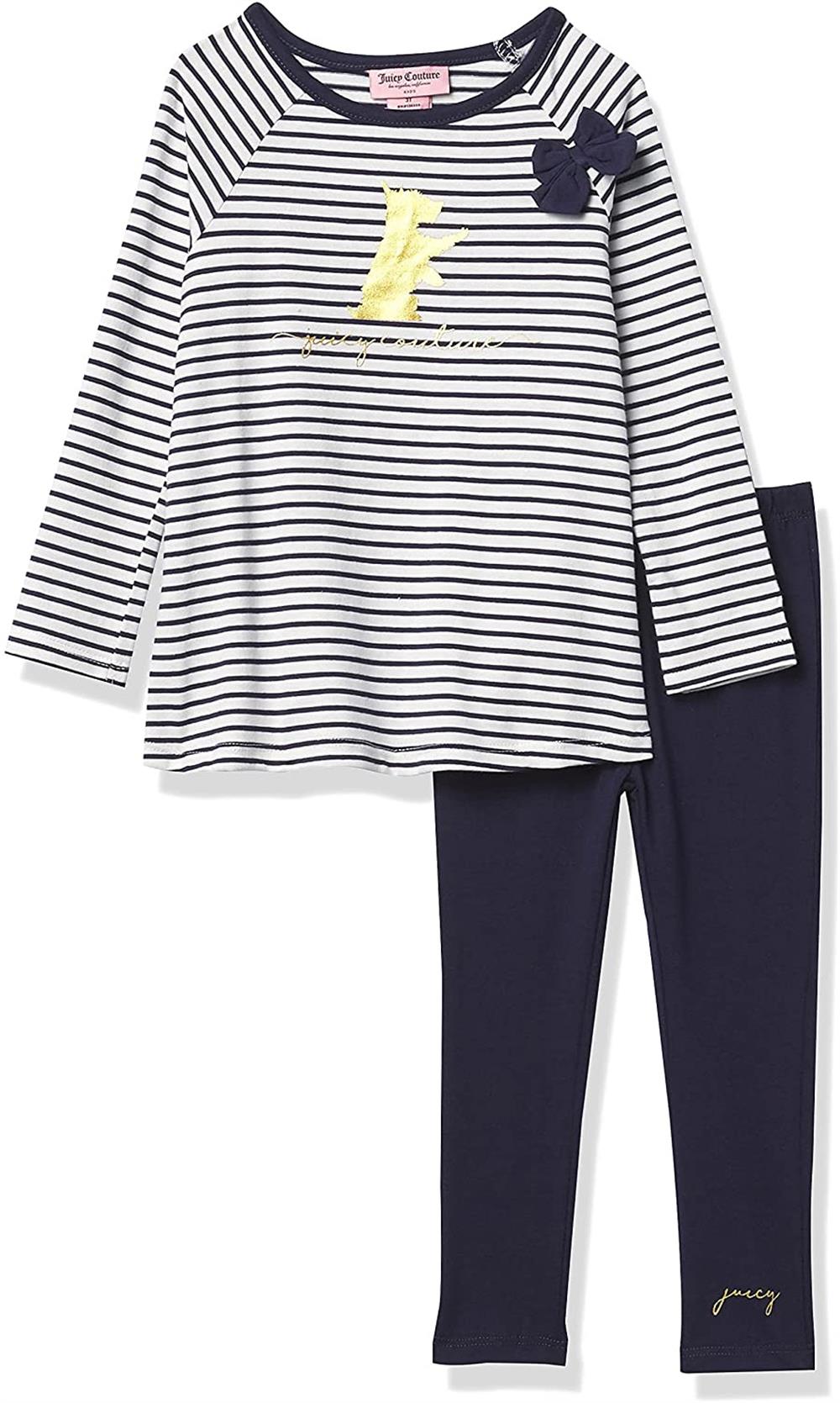 Juicy Couture Girls 2T-4T Foil Stripe Legging Set