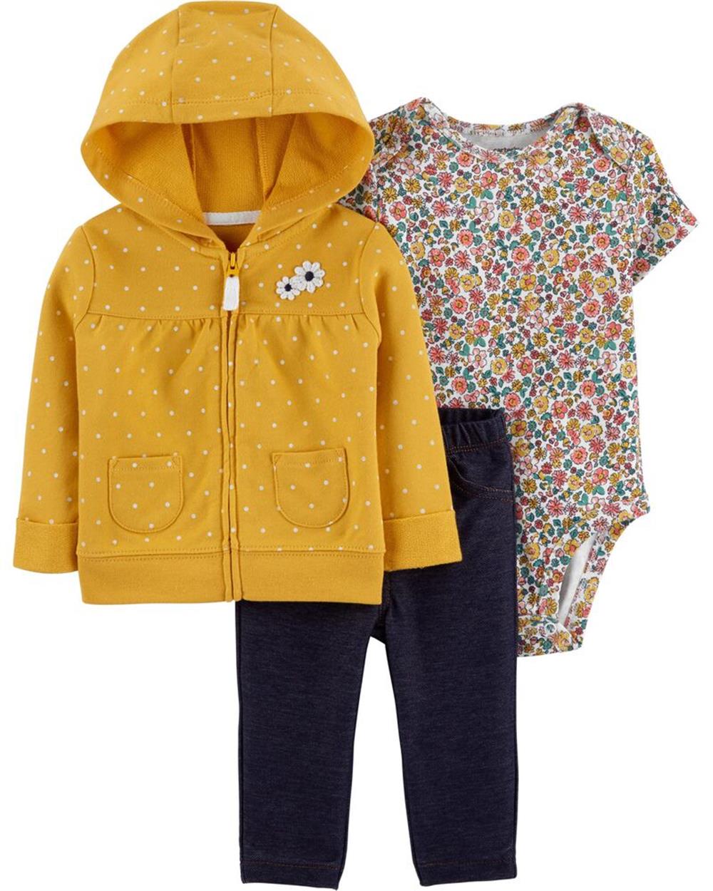 Carters Girls 0-24 Months Daisy Floral 3-Piece Cardigan Set