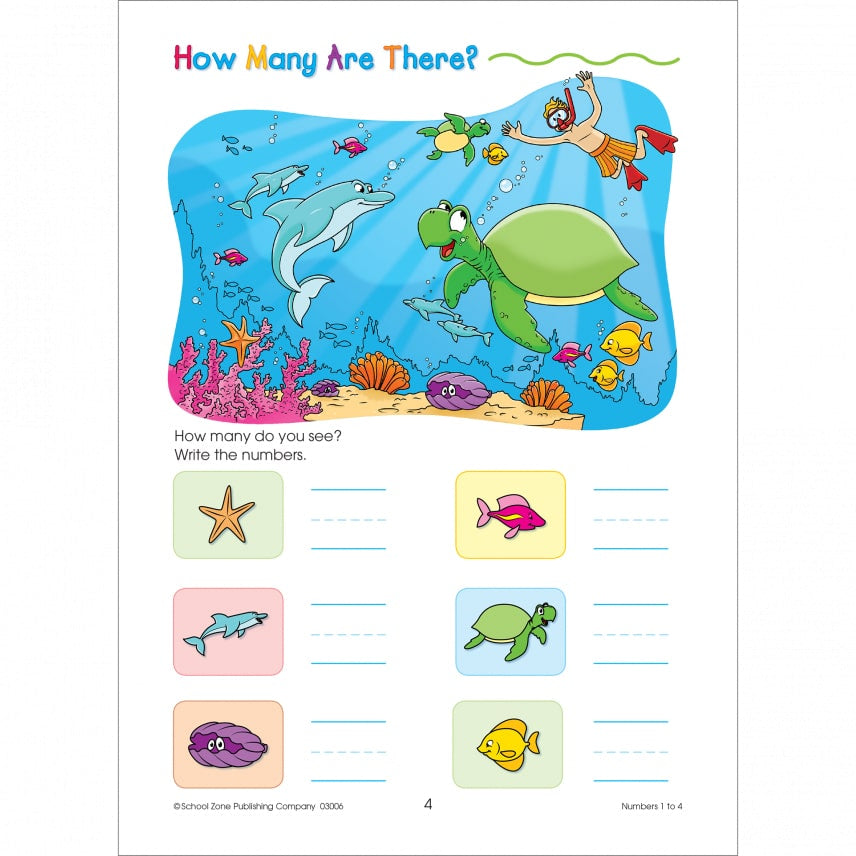 School Zone Numbers Fun! Write & Reuse Workbook