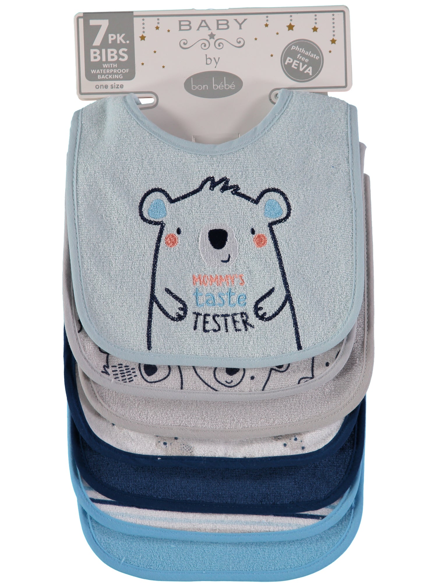 Bon Bebe Baby Boys 7-Pack Bibs with Waterproof Backing