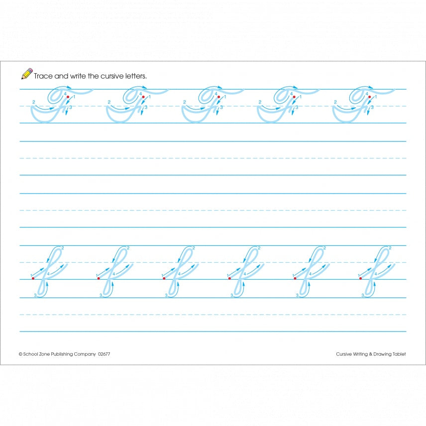 School Zone Cursive Writing & Drawing Tablet Workbook