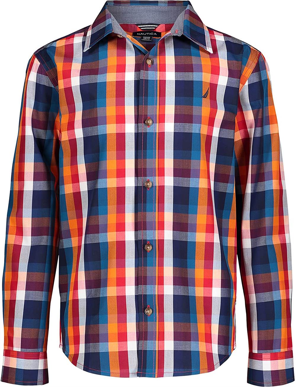 Nautica Boys 4-7 Long Sleeve Plaid Shirt