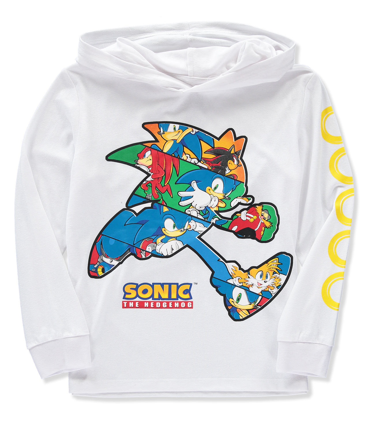 Sonic Boys 4-20 Long Sleeve Hooded T-Shirt