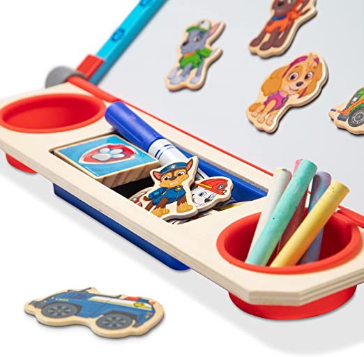 Melissa and Doug PAW Patrol Wooden Double-Sided Tabletop Art Center Easel (33 Pieces)