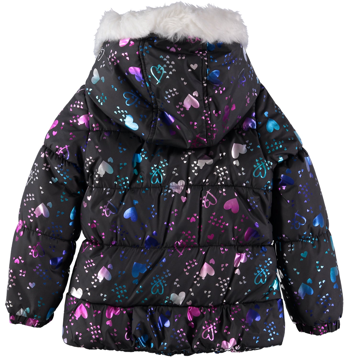 London Fog Girls 4-6X Heart Foil Puffer