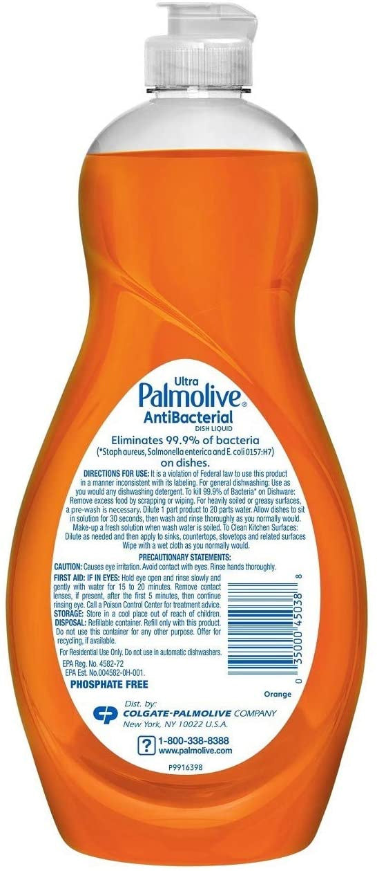 Palmolive Ultra Orange Antibacterial, Dish Soap, 20 Fl.Oz - 3 Packs