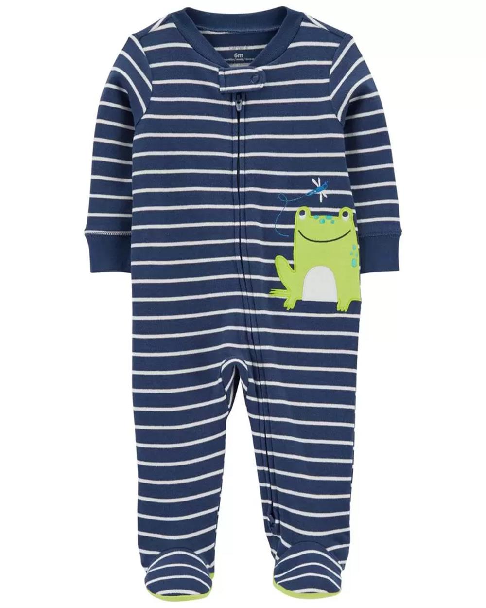 Carters Boys 0-9 Months Frog 2-Way Zip Footie Sleep & Play