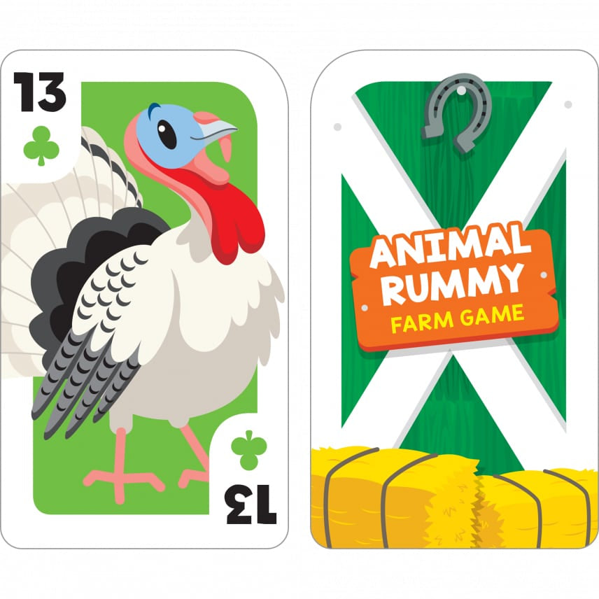 School Zone Rummy Farm Animal Card Game