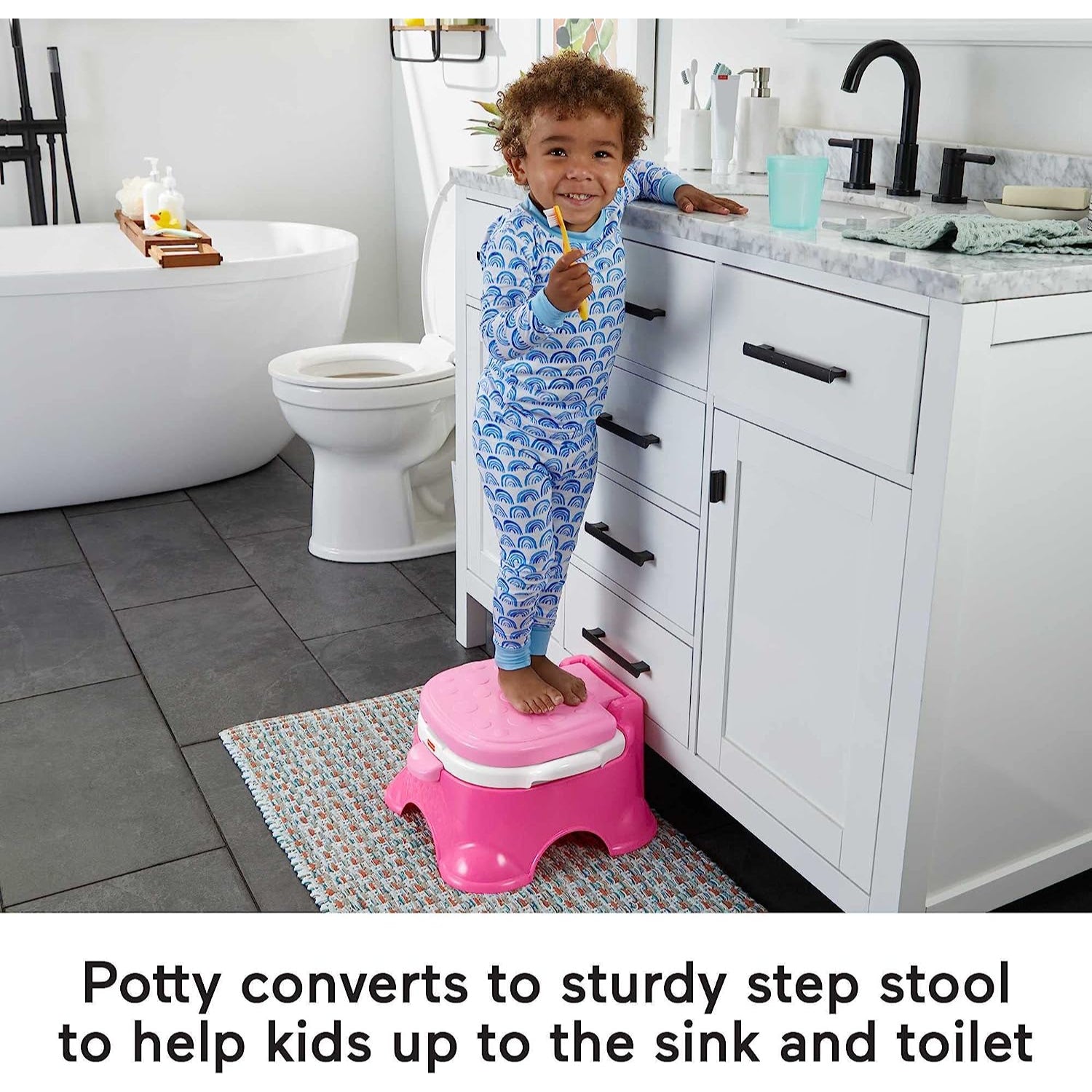 Fisher Price 3-in-1 Unicorn Tunes Potty Training Toilet Ring and Step Stool for Toddlers