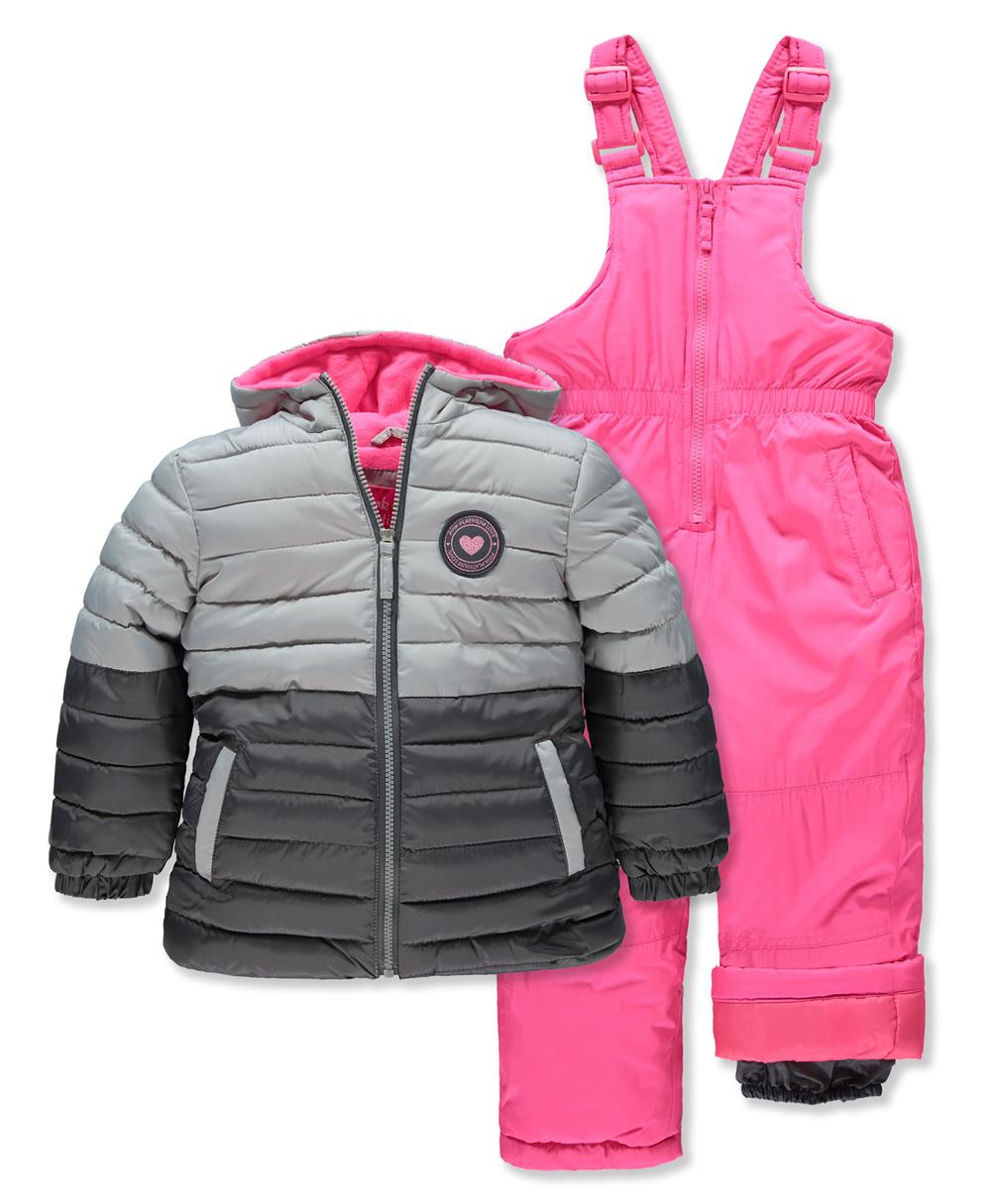 Pink Platinum Girls 2 Tone Snowsuit