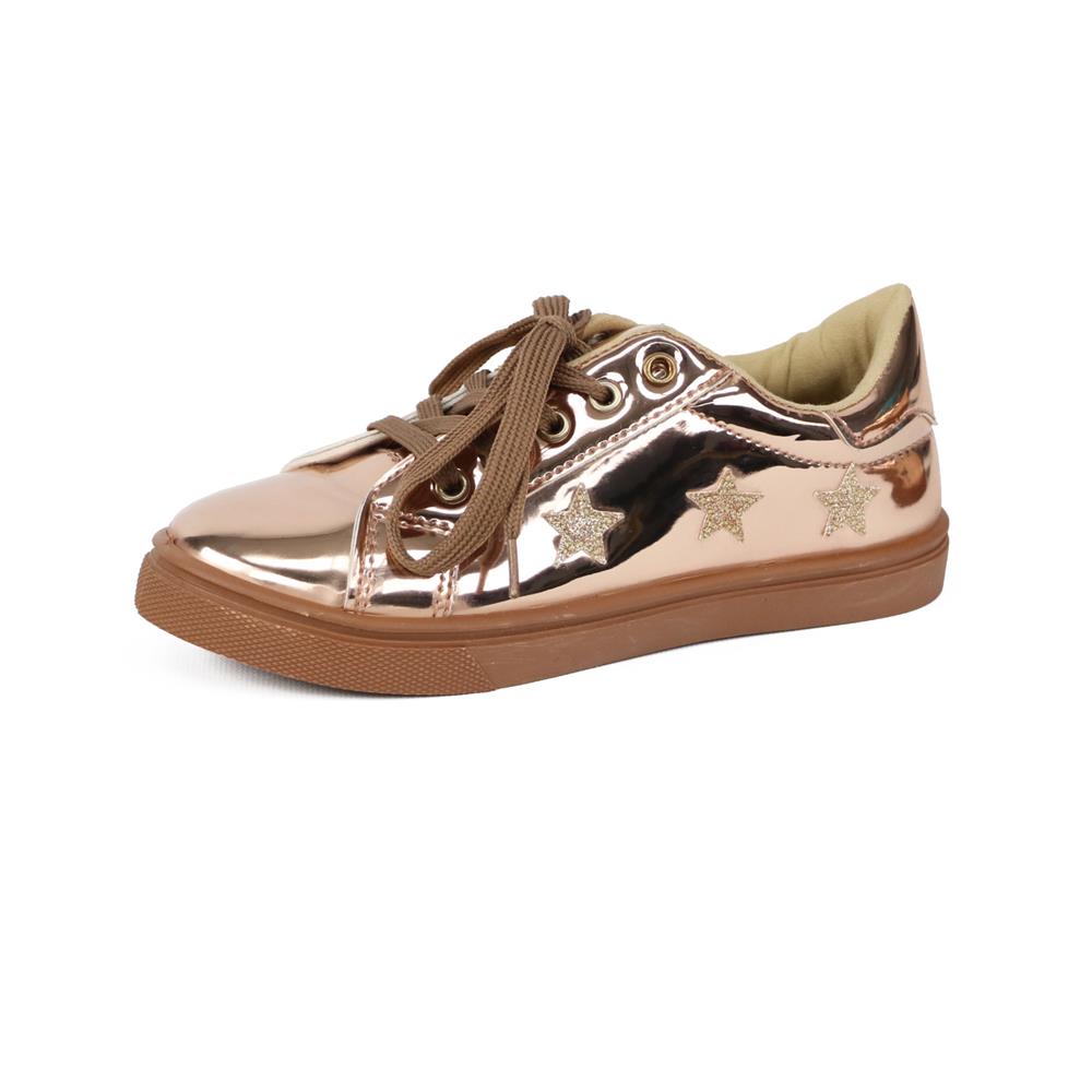 Olivia Miller Girls 11-5 High Shine Metallic Star Sneaker