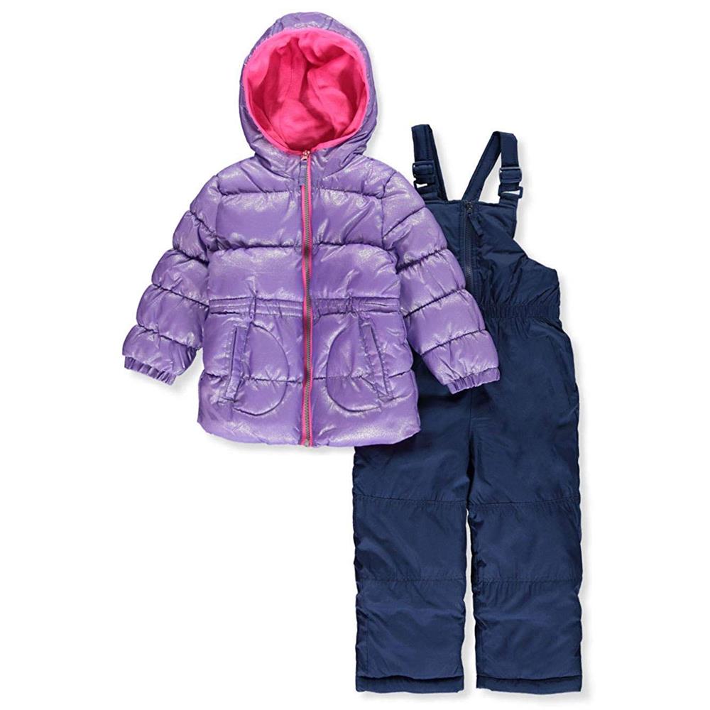 Pink Platinum Girls Star Foil Snowsuit