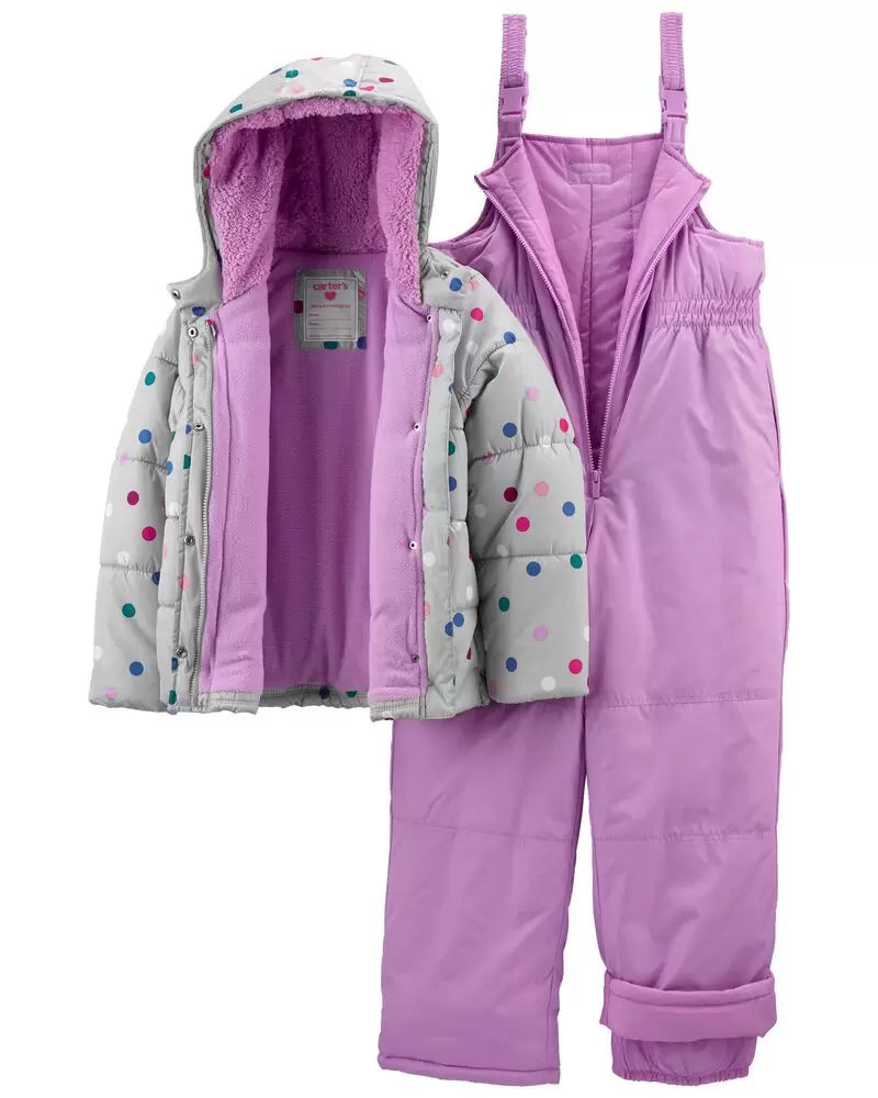 Carters Girls 12-24 Months 2-Piece Snowsuit Set