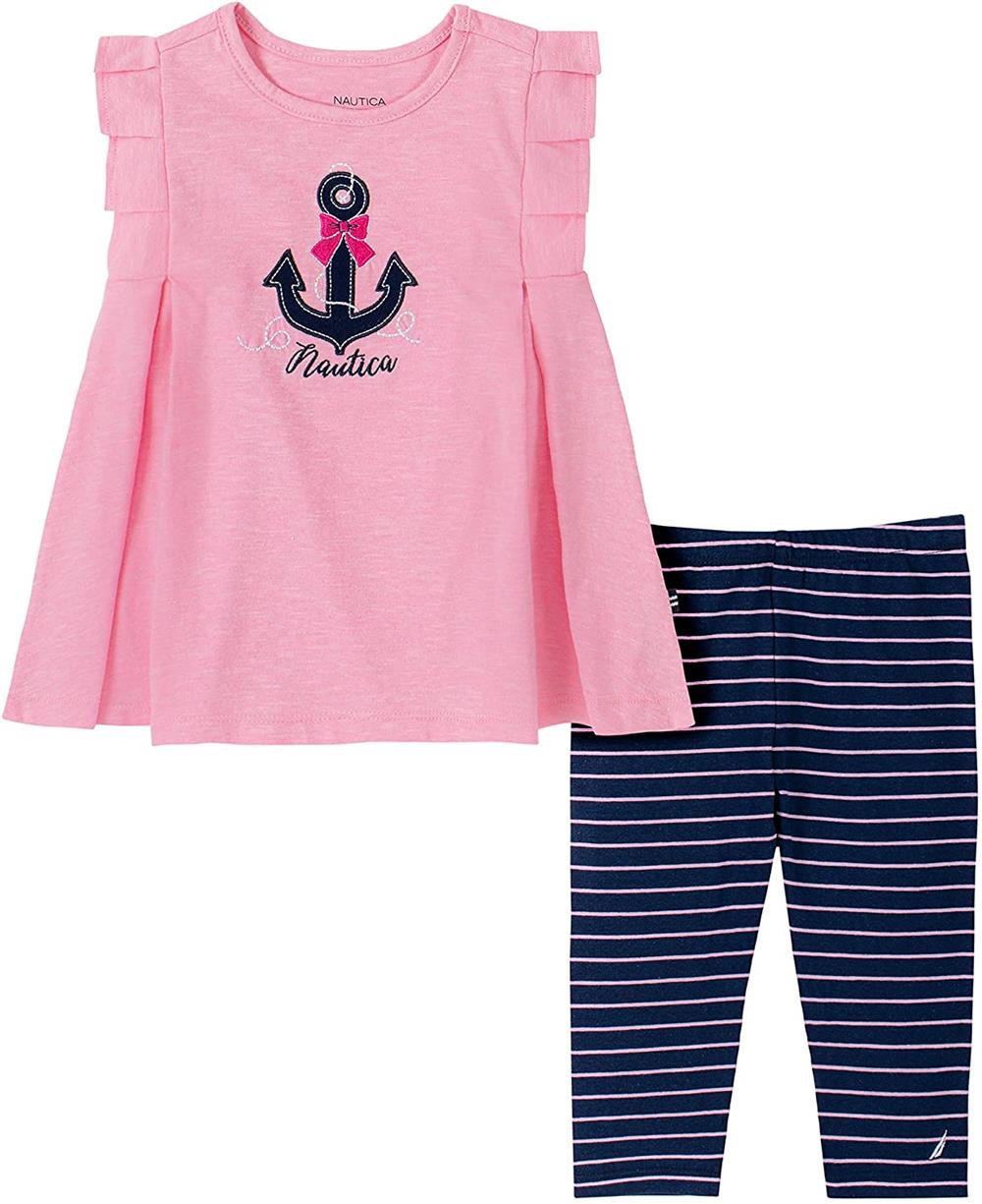 Nautica Girls 4-6X Anchor Ruffle Legging Set