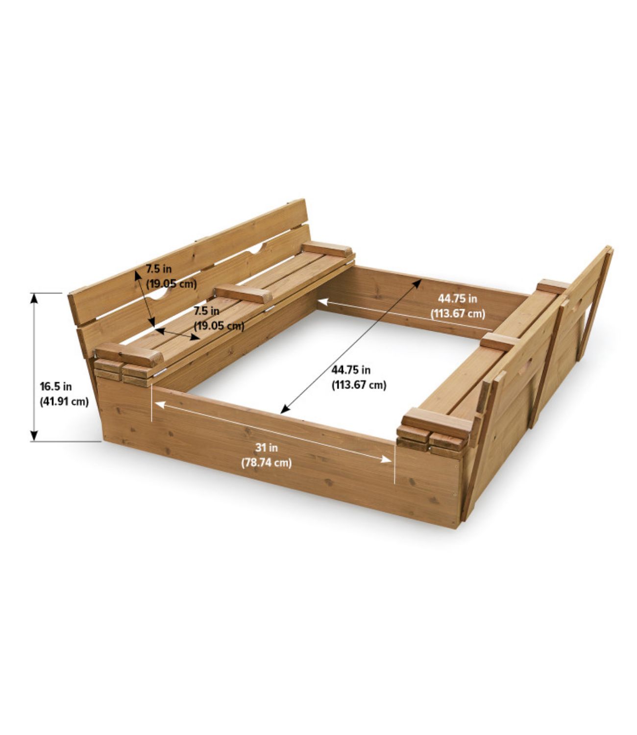 Badger Basket Covered Convertible Cedar Sandbox with Two Bench Seats – Natural